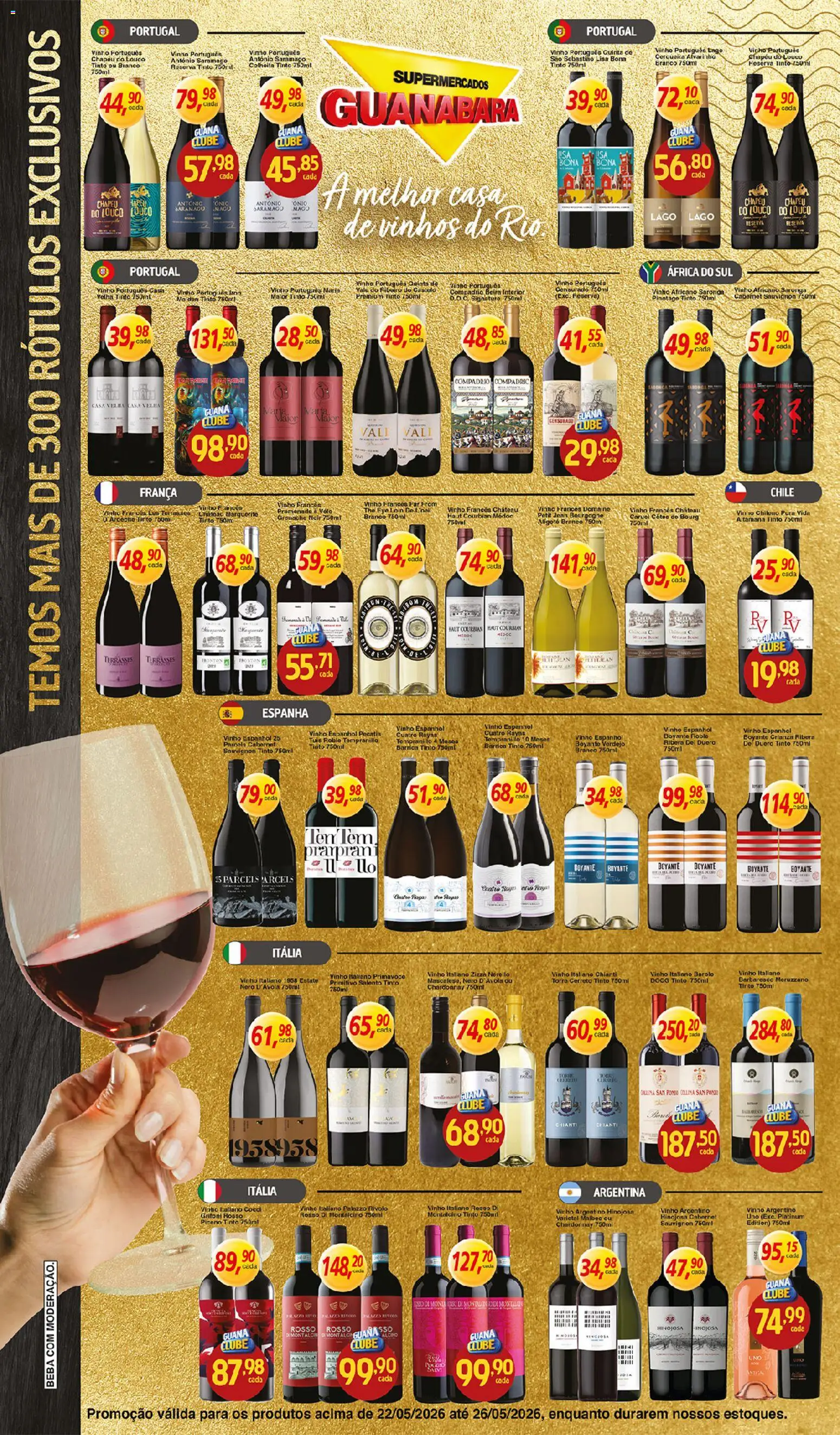 Supermercados Guanabara Folheto - válido de 22.05.2026 | Página: 5 | Produtos: Vinho, Piano, Chapéu