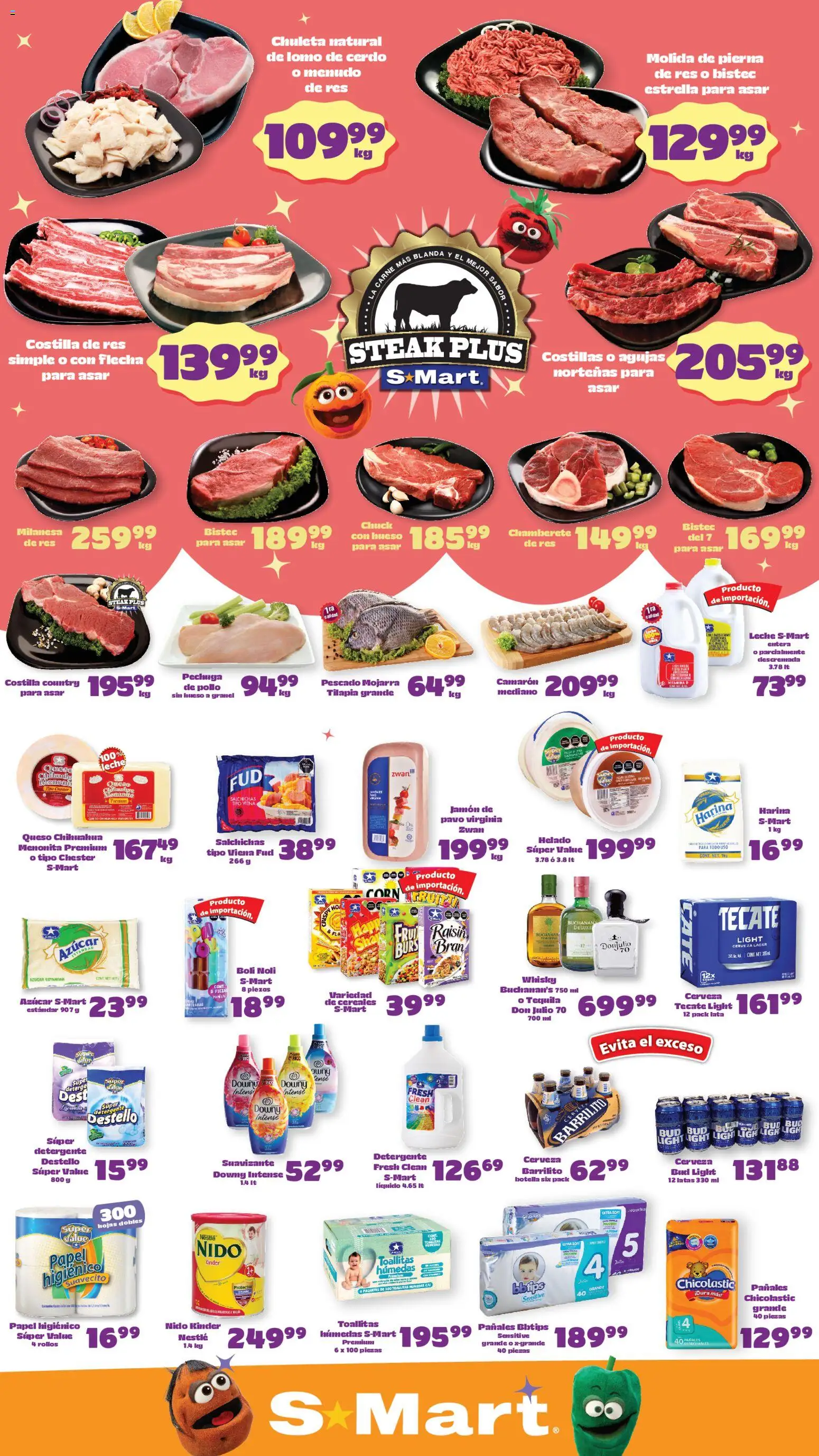 Nuevas ofertas de S-Mart válidas en toda la República Mexicana desde el 22.05.2026. ¡Encuentra las mejores ofertas en S-Mart folleto Nuevo Laredo! | Página: 1 | Productos: Pollo, Jamón, Papel higiénico, Whisky