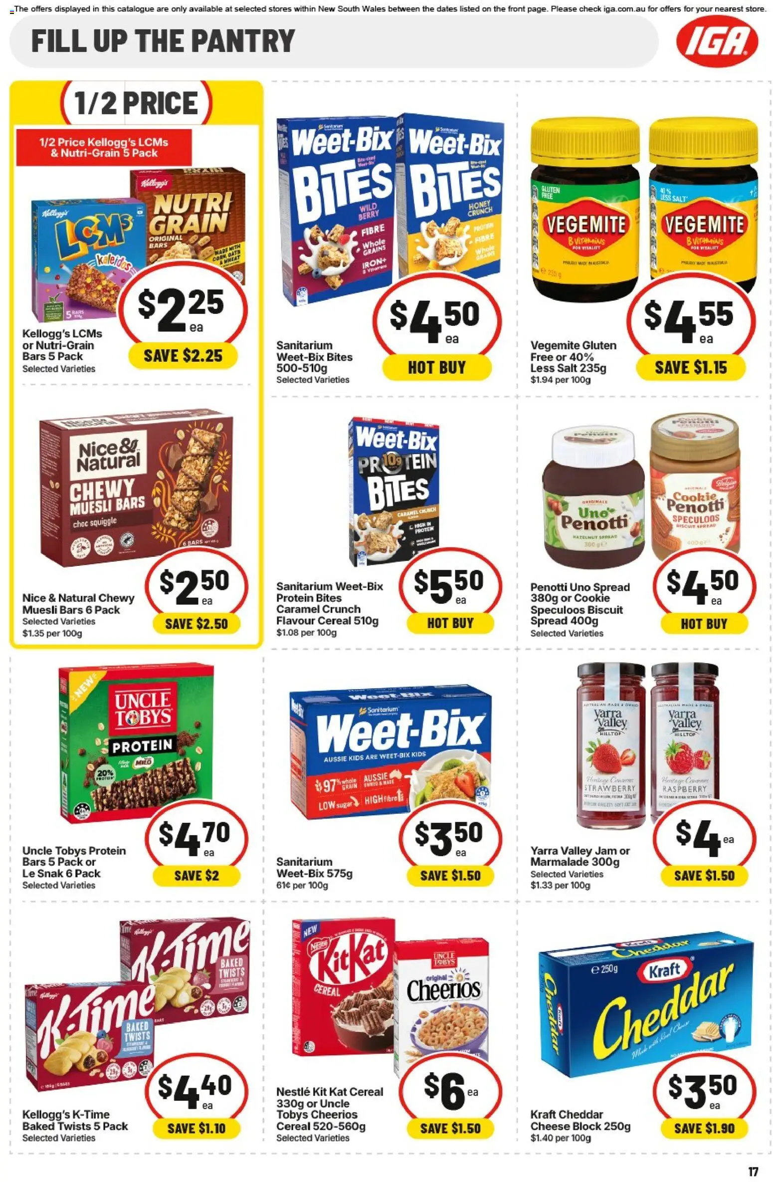 IGA catalogue - valid from 01/07/2026 | Page: 17 | Products: Cheese, Cereal, Sugar, Iron