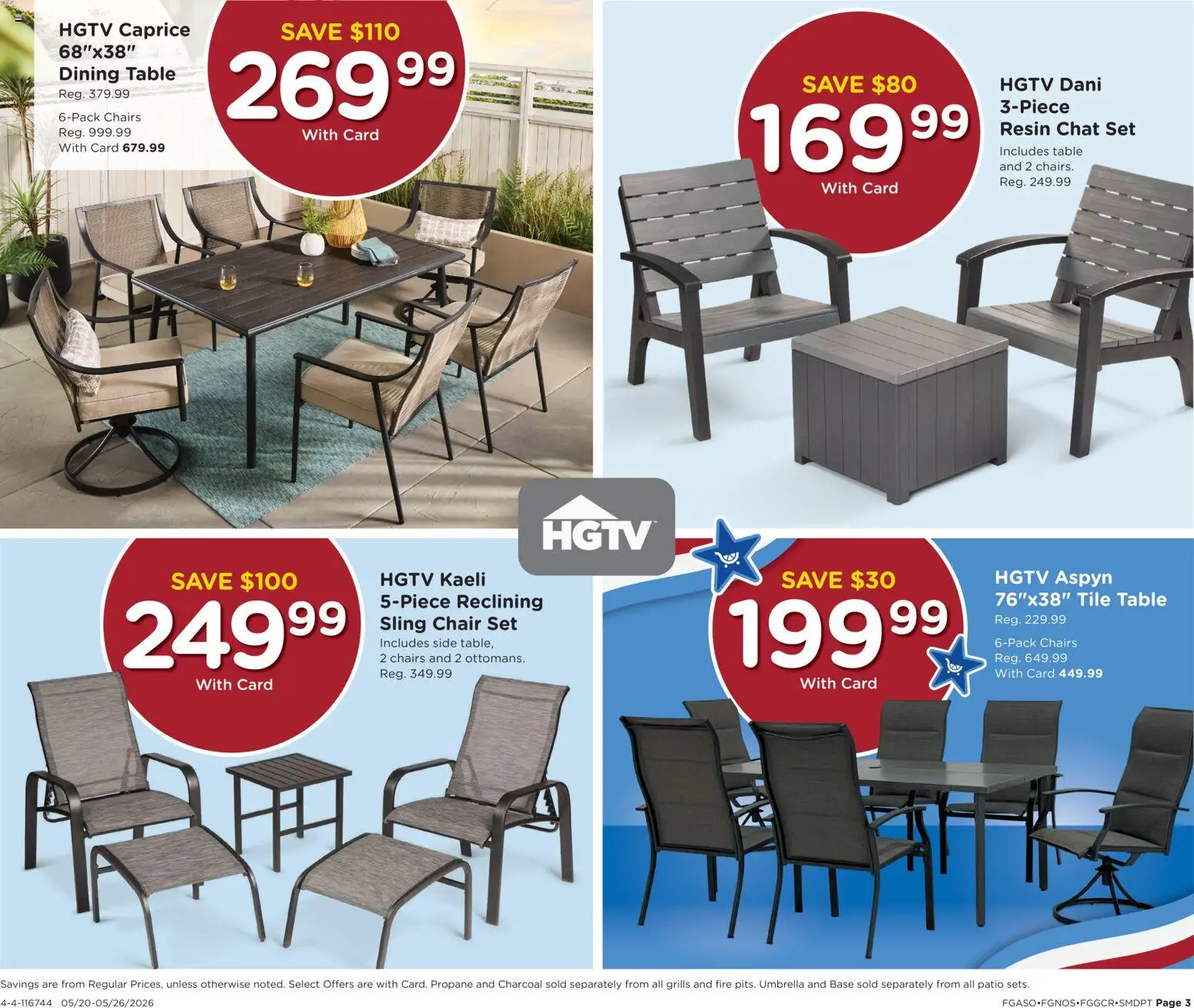 Fred Meyer Home & Apparel - valid from 20.05.2026 | Page: 3 | Products: Table, Chair, Umbrella
