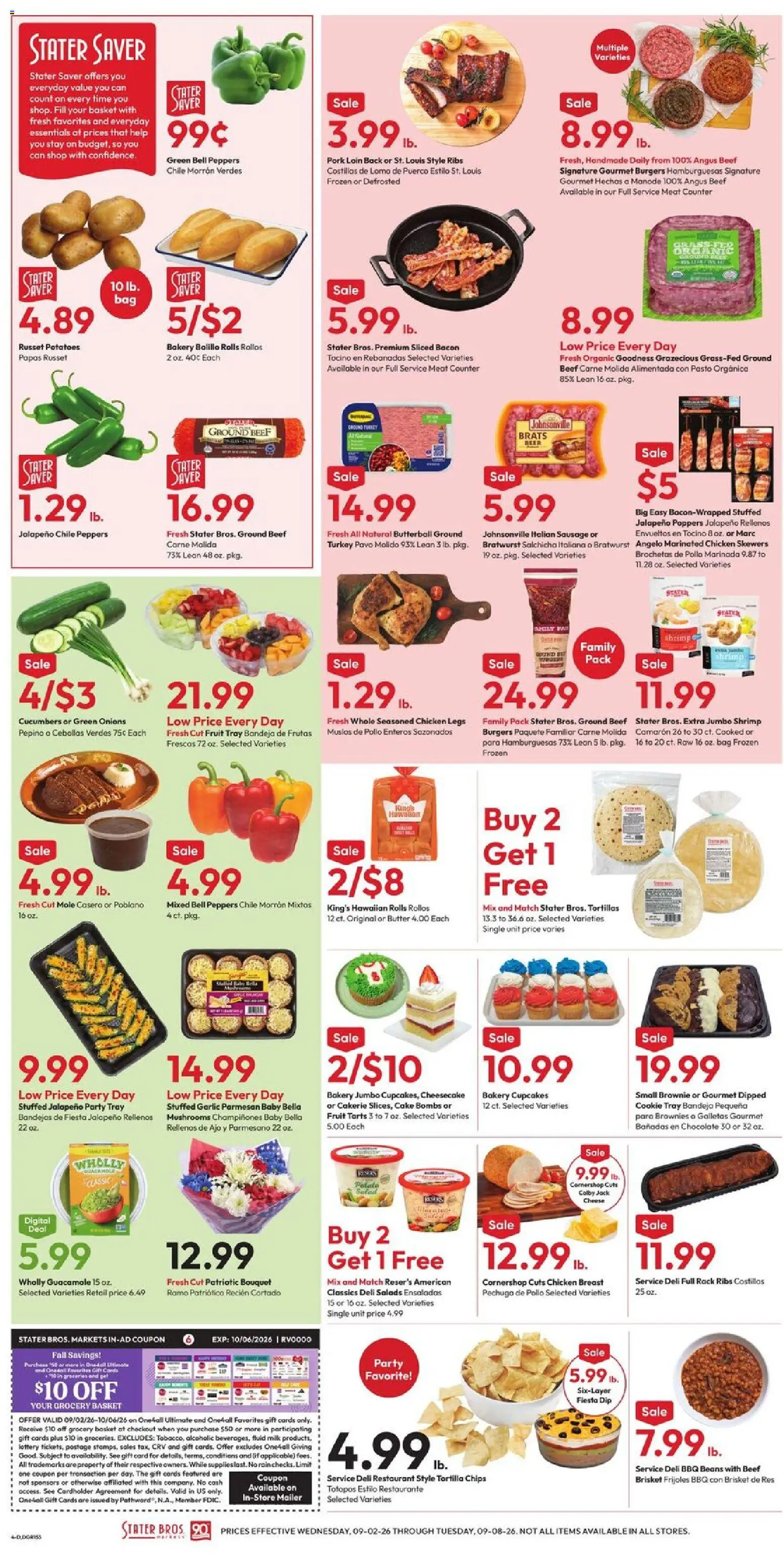 Stater Bros Weekly Ad - valid from 09/02/2026 | Page: 4 | Products: Bakery, Bratwurst, Guacamole, Beer