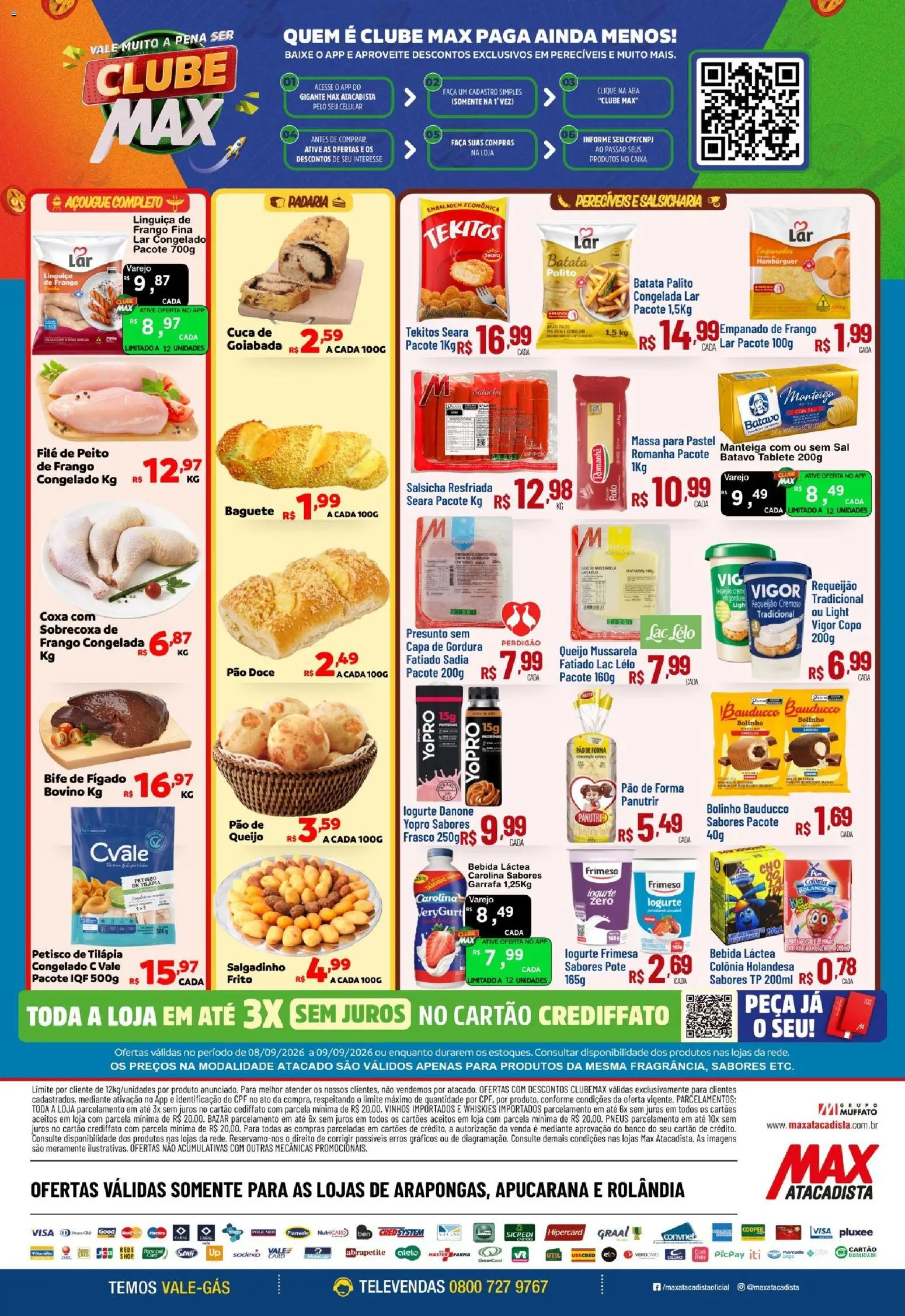 Max Atacadista Folheto - válido de 08/09/2026 | Página: 2 | Produtos: Faca, Batata, Requeijão, Goiabada
