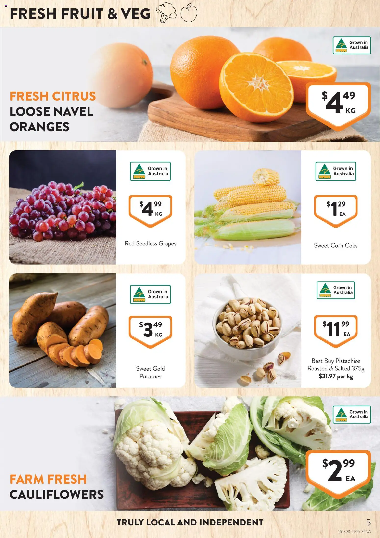 Foodworks catalogue - valid from 25.05.2026 | Page: 5 | Products: Oranges, Potatoes, Grapes