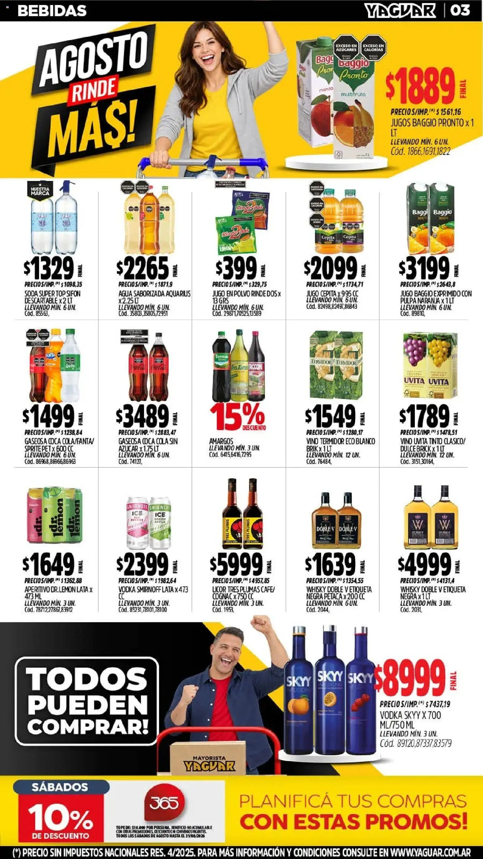 Yaguar catálogo │ válido desde el 17/07/2026 | Página: 3 | Productos: Vodka, Sprite, Soda, Agua saborizada