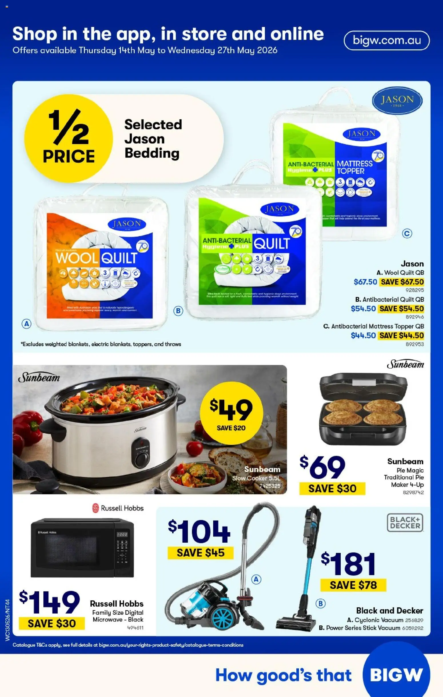 Woolworths catalogue - valid from 13.05.2026 | Page: 44 | Products: Digital, Microwave, Slow cooker, Mattress