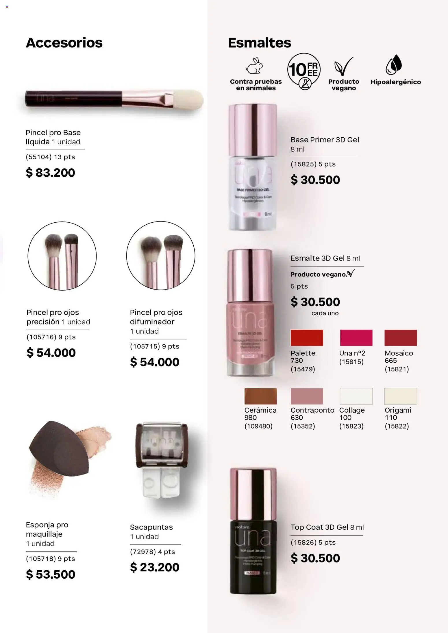 Natura revista - valida desde el 02/09/2026 | Página: 70 | Productos: Esponja, Sacapuntas, Top, Maquillaje