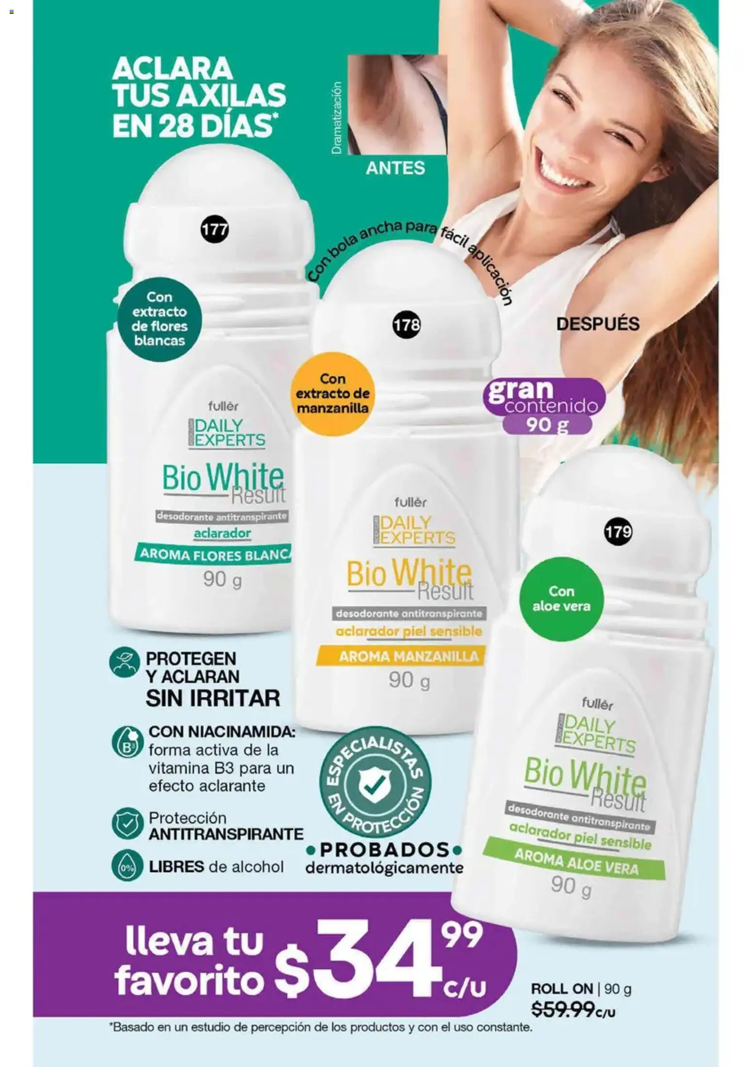 Nuevas ofertas de Fuller válidas en toda la República Mexicana desde el 19/08/2026. ¡Encuentra las mejores ofertas en Fuller campaña 10 2026! | Página: 94 | Productos: Desodorante, Antitranspirante, Flores, Aloe Vera