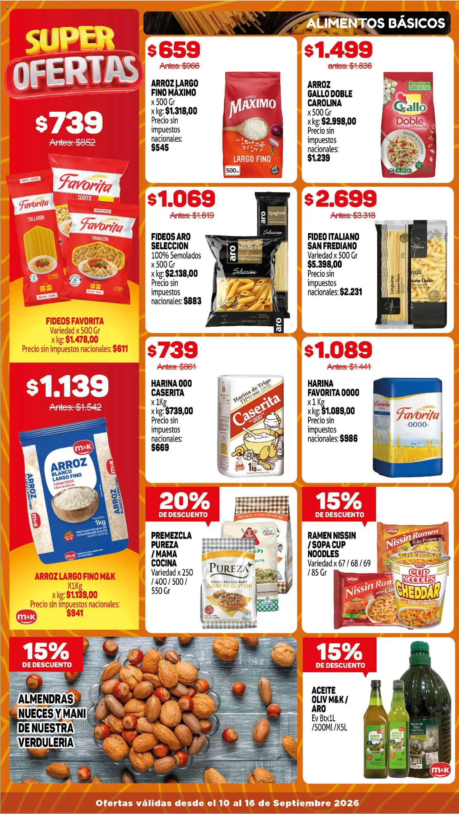 Makro Ofertas │ válido desde el 10/09/2026 | Página: 5 | Productos: Almendras, Sopa, Pizza, Fideos
