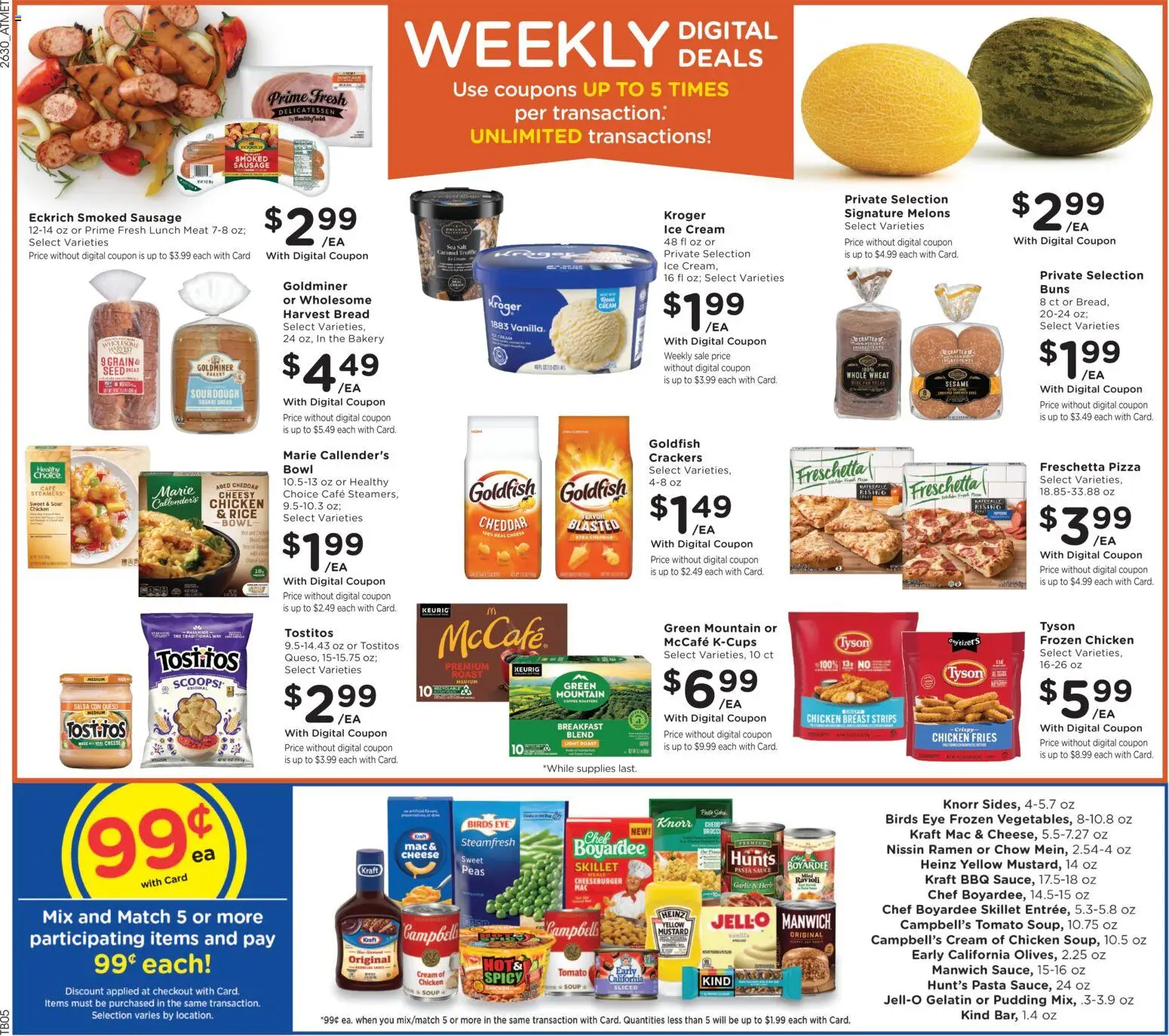 Kroger Weekly Ad - valid from 08/26/2026 | Page: 2 | Products: Bread, Pizza, Ice cream, Garlic