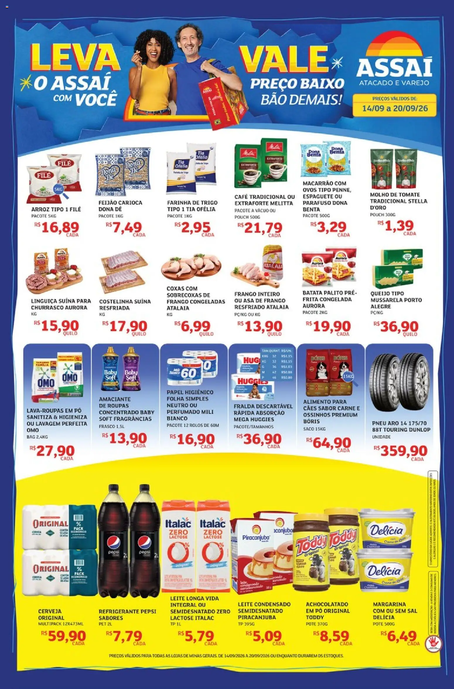 Assaí Atacadista Folheto - válido de 14/09/2026 | Página: 1 | Produtos: Tomate, Frango inteiro, Batata, Amaciante