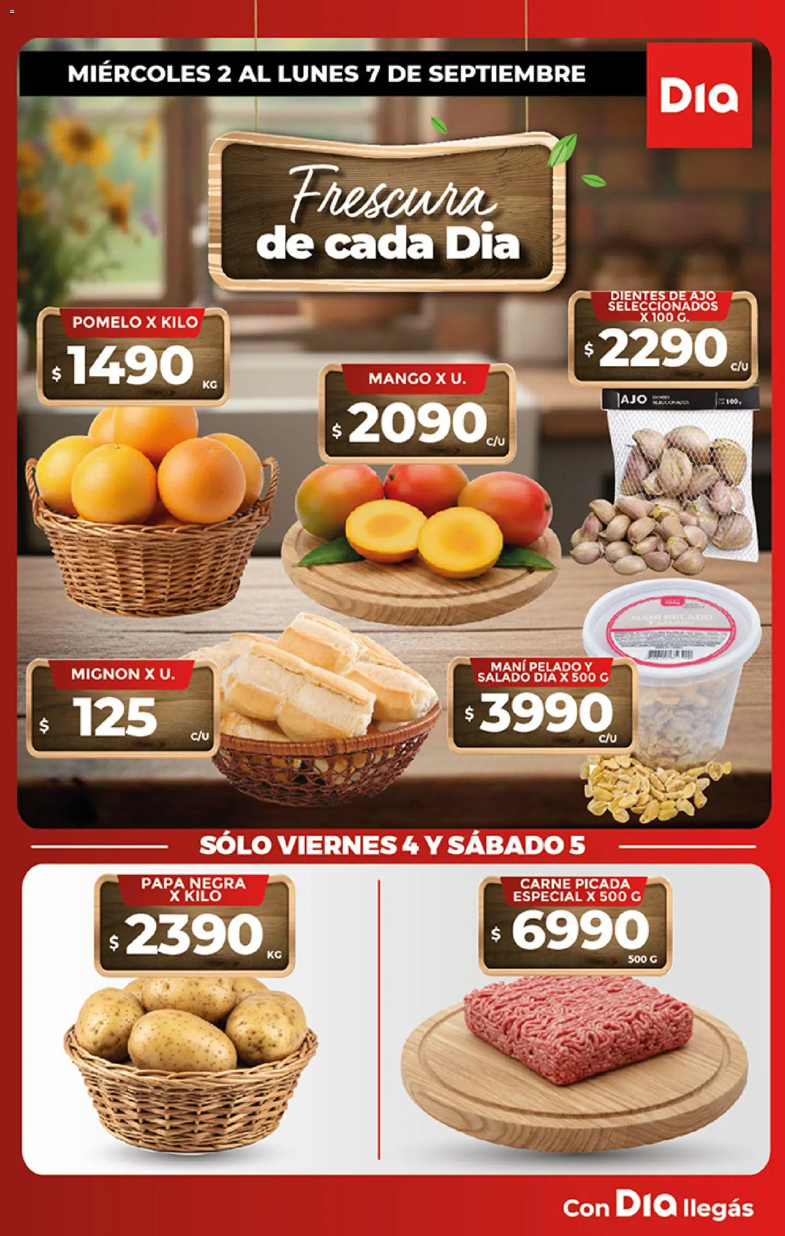 Supermercado DIA Folleto Frescos │ válido desde el 01/09/2026 | Página: 1 | Productos: Carne, Ajo, Mango, Carne picada