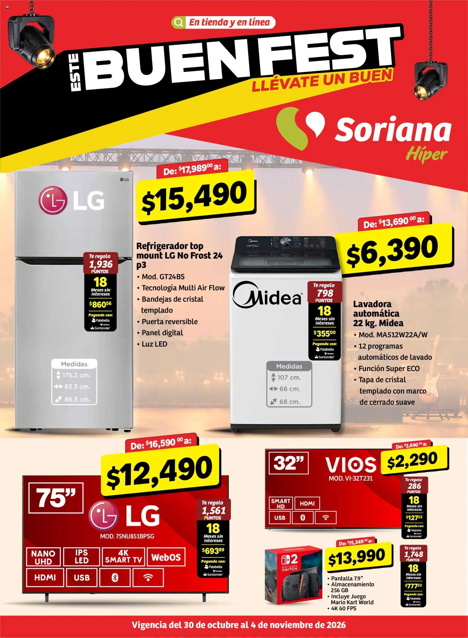 Nuevas ofertas de Soriana válidas en toda la República Mexicana desde el 30/10/2026. ¡Encuentra las mejores ofertas en Soriana Buen Fest! | Página: 1