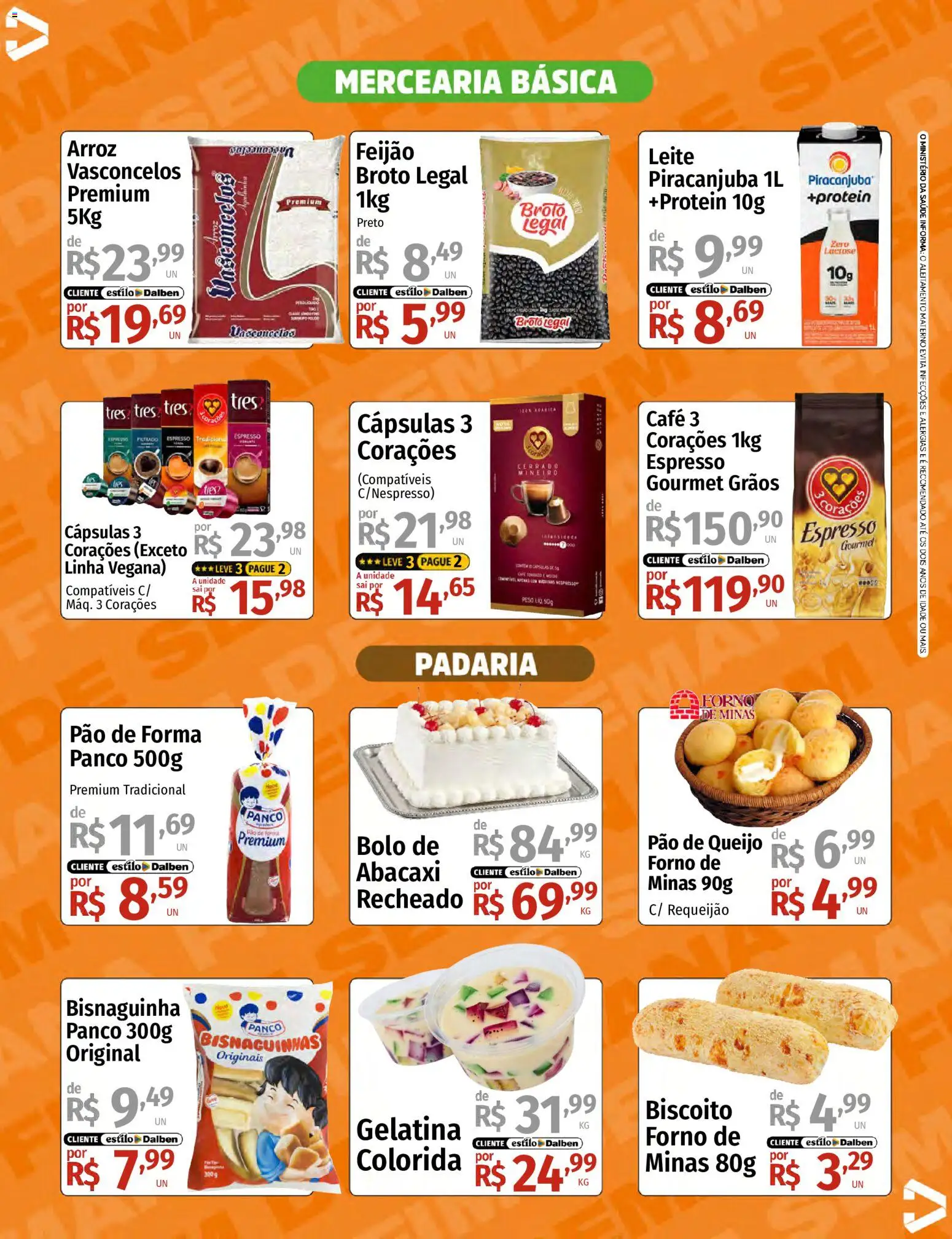 Supermercado Dalben Folheto - válido de 08.05.2026 | Página: 5 | Produtos: Leite, Queijo, Abacaxi, Bolo