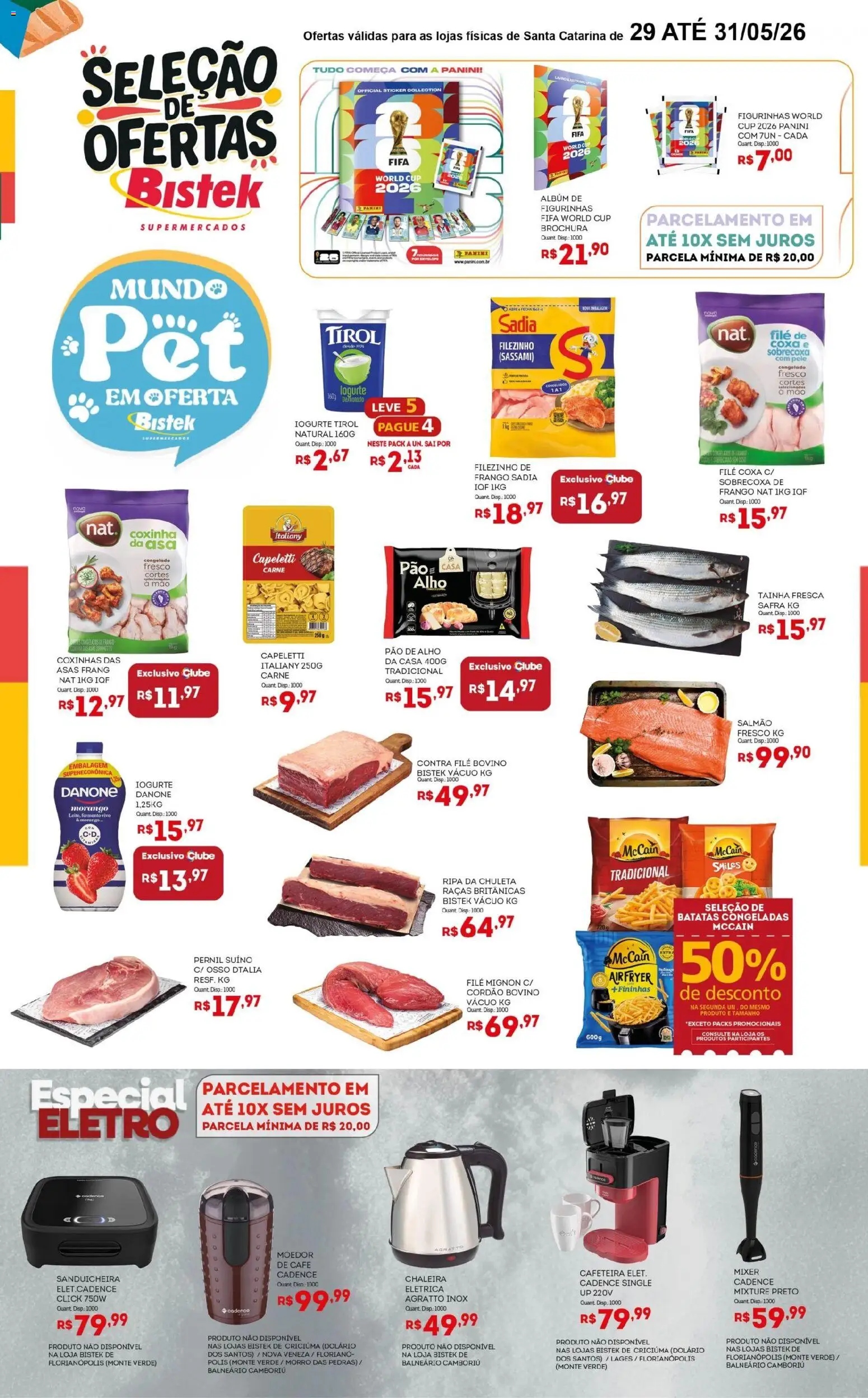 Bistek Supermercados Folheto - válido de 29.05.2026 | Página: 4 | Produtos: Chaleira, Cafeteira, Filé mignon, Iogurte