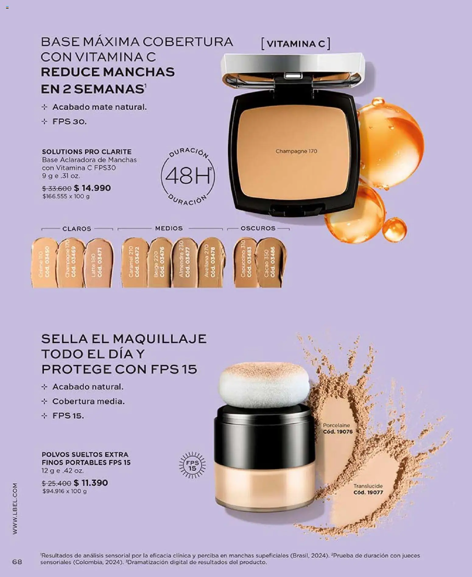 Catálogo L'Bel Campaña 9 │ válido desde el 17.05.2026 | Página: 68 | Productos: Almendra, Cacao, Maquillaje, Base