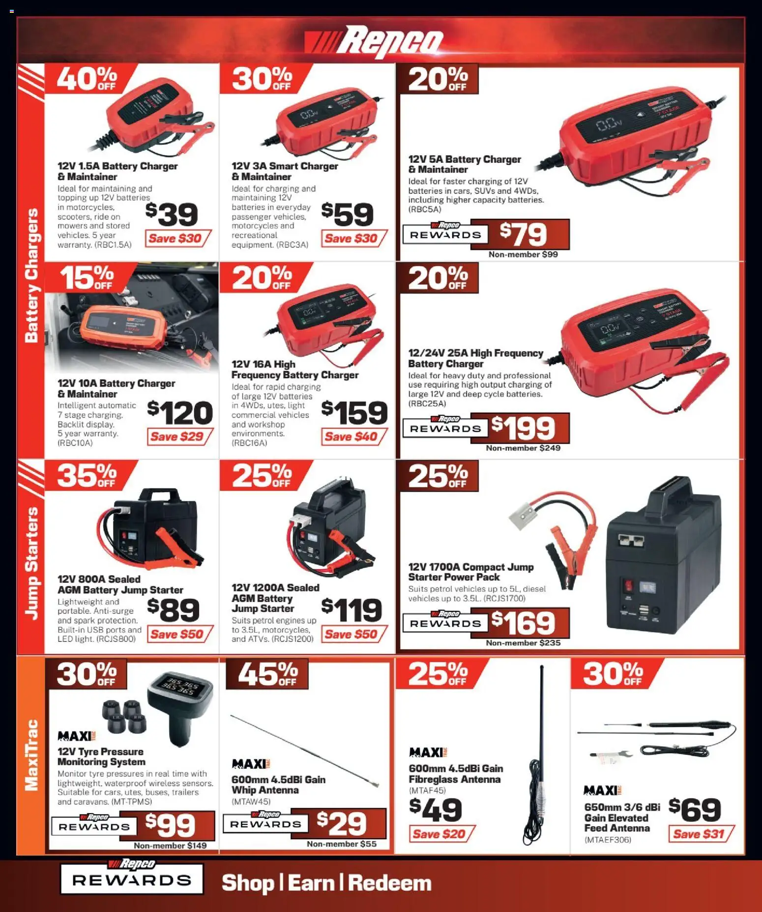 Repco catalogue - valid from 23/07/2026 | Page: 4 | Products: Charger, Light, Batteries, Monitor