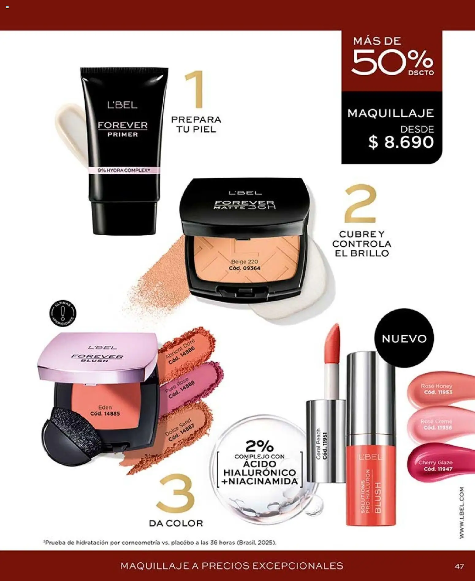 Catálogo L'Bel Campaña 15 │ válido desde el 06.09.2026 | Página: 47 | Productos: Brillo, Puré, Maquillaje