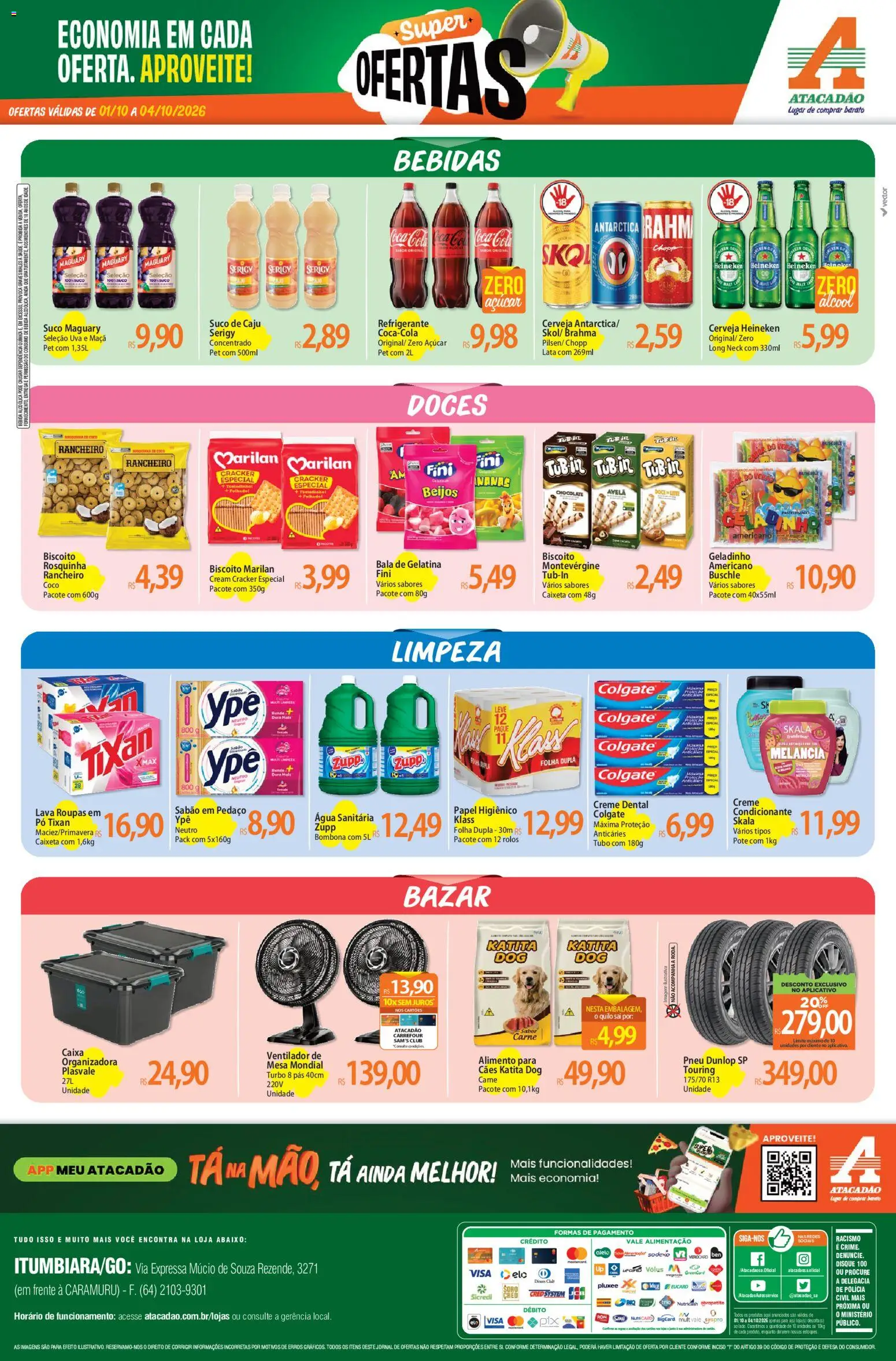 Atacadão Folheto - válido de 01/10/2026 | Página: 2 | Produtos: Cerveja Heineken, Refrigerante, Bala, Gelatina
