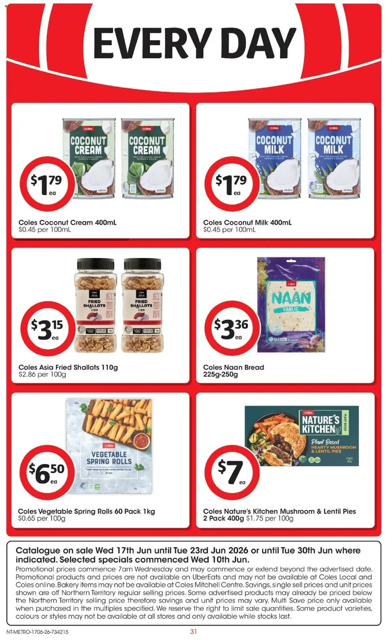 Coles catalogue - valid from 16.06.2026 | Page: 31 | Products: Milk, Cream, Pies, Bakery