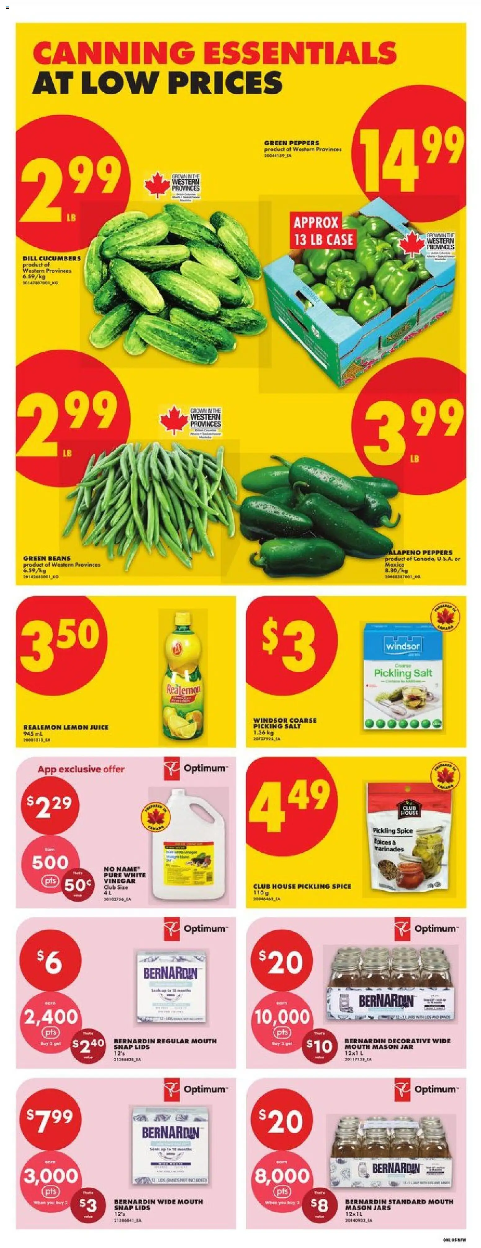 No Frills flyer valid from Aug 13, 2026 | Page: 13 | Products: Cucumbers, Corn, Beans, White vinegar