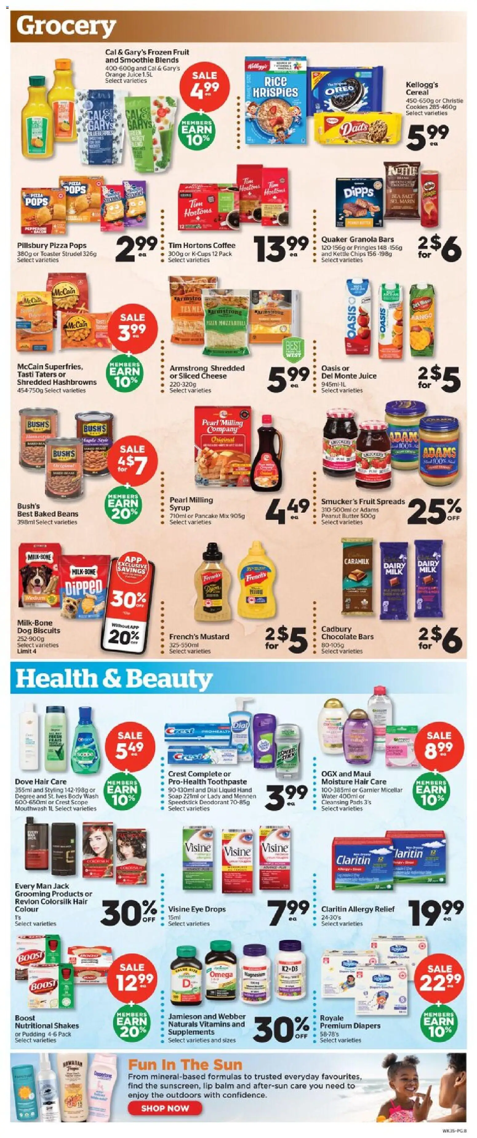 Calgary Co-op flyer valid from Jul 2, 2026 | Page: 7 | Products: Body wash, Toothpaste, Milk, Pizza