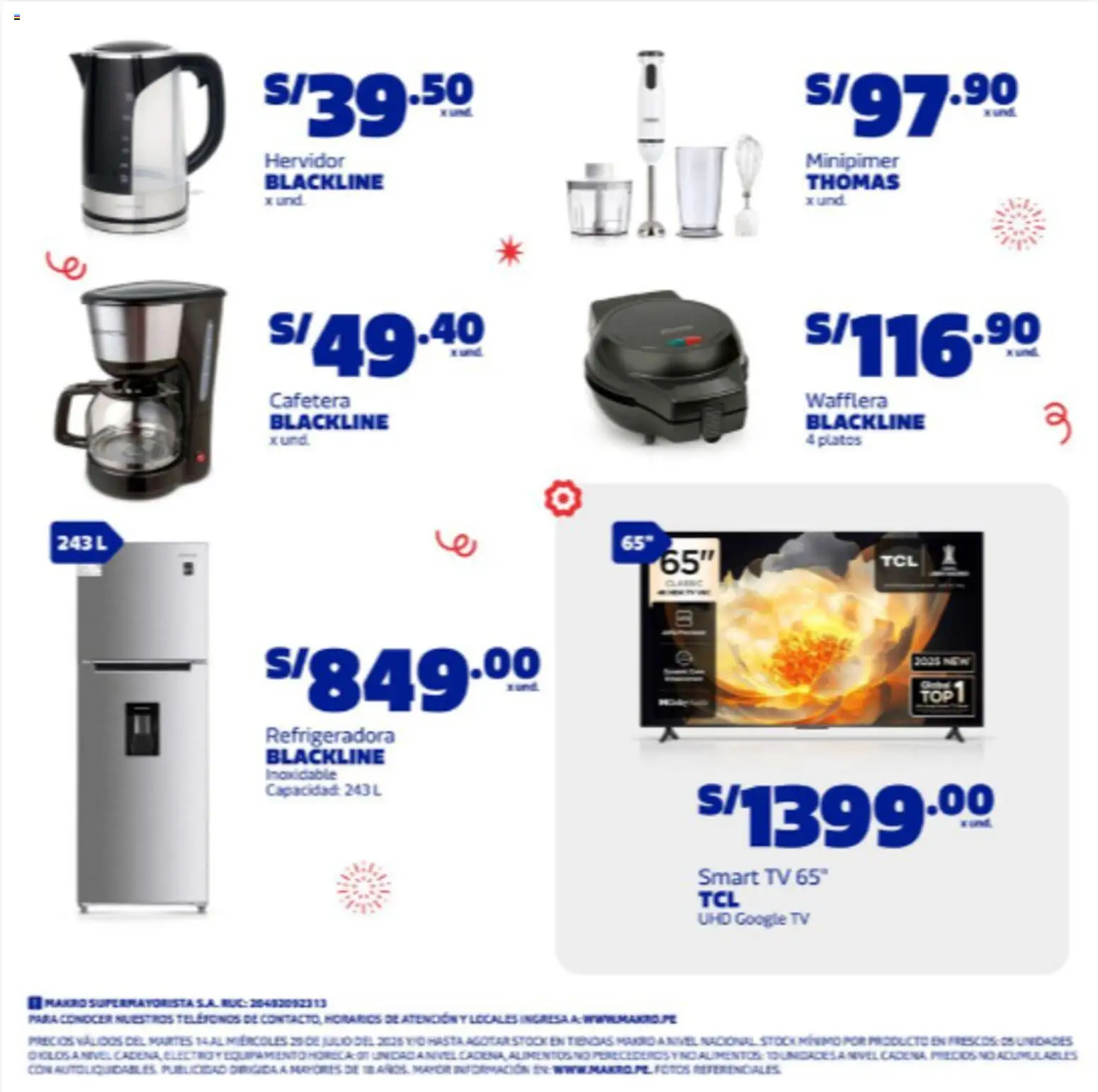 Catálogo Makro válido desde 14/07/2026 | Página: 6 | Productos: Cafetera, Hervidor
