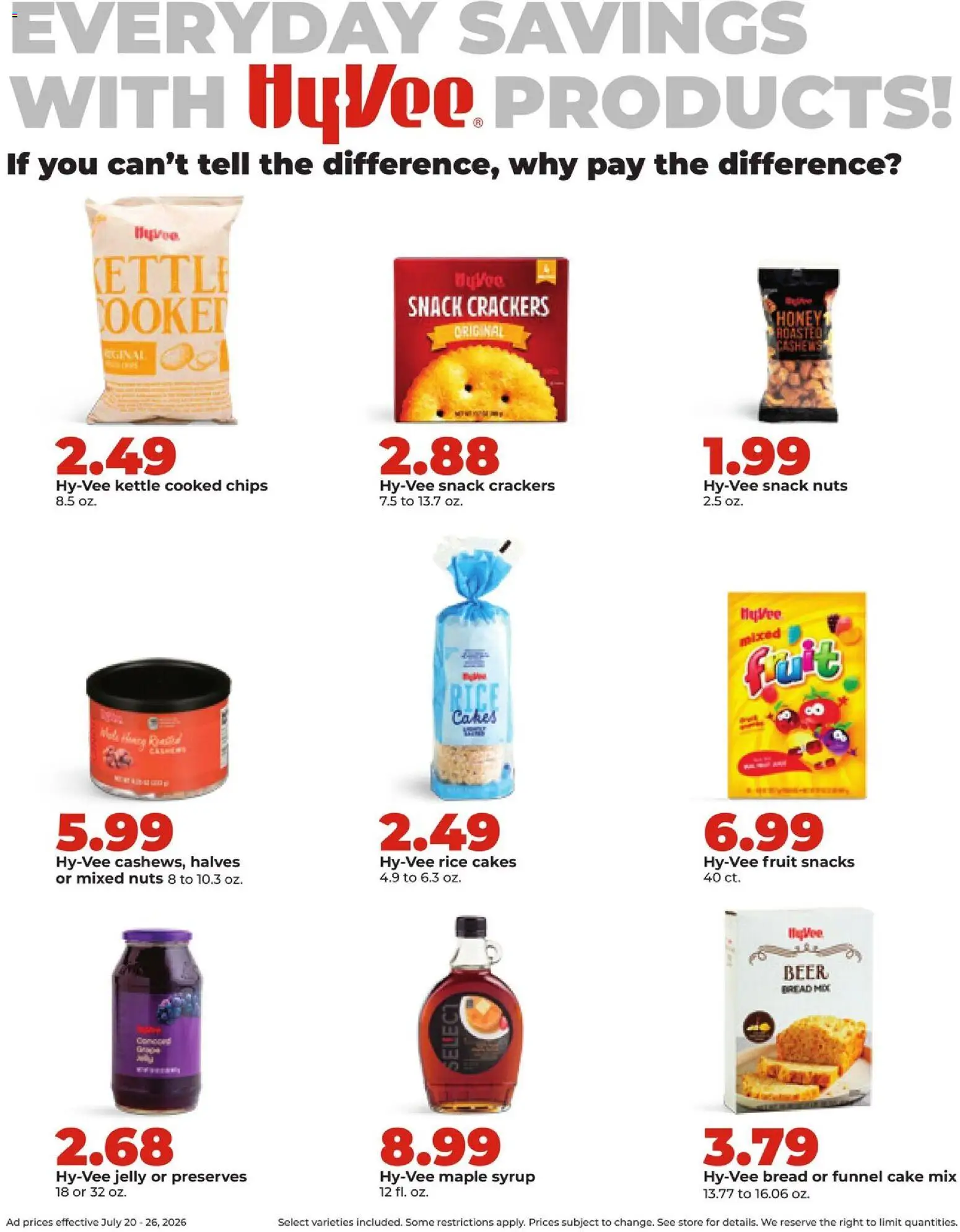 HyVee Weekly Ad - valid from 07/20/2026 | Page: 18 | Products: Beer, Rice, Chips, Nuts
