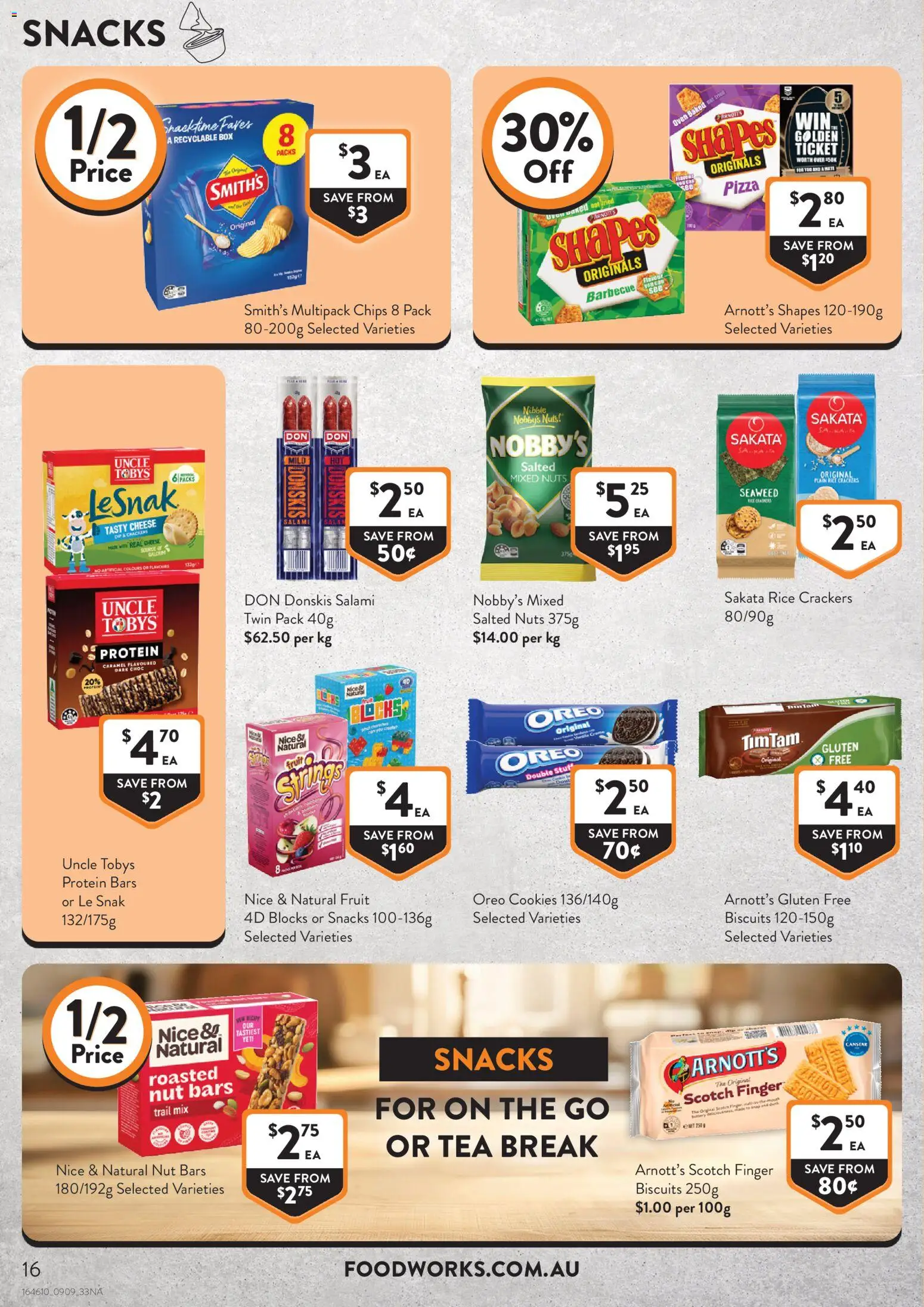 Foodworks catalogue - valid from 09/09/2026 | Page: 16 | Products: Pizza, Tea, Chips, Fruit