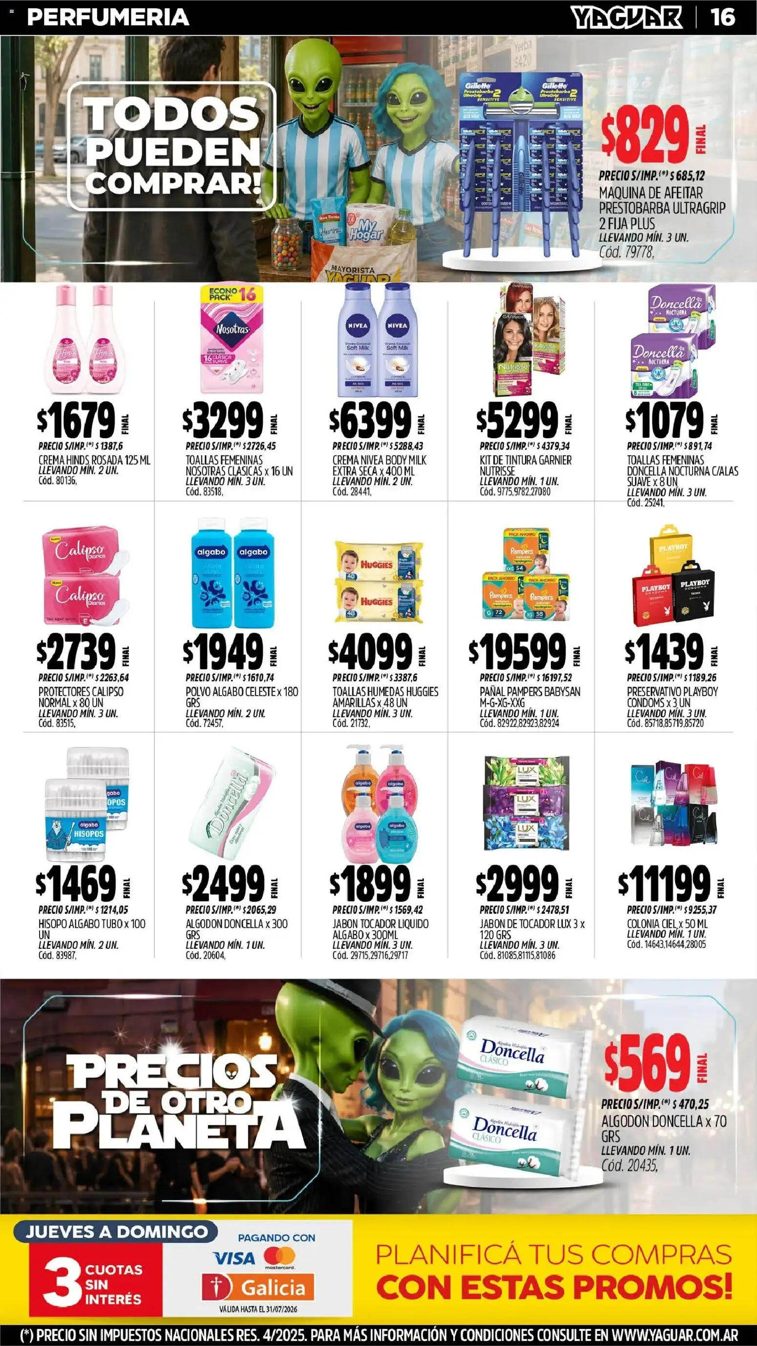 Yaguar - Oferta Semanal General Roca │ válido desde el 29/06/2026 | Página: 18 | Productos: Toallas, Maquina de afeitar, Polvo, Crema