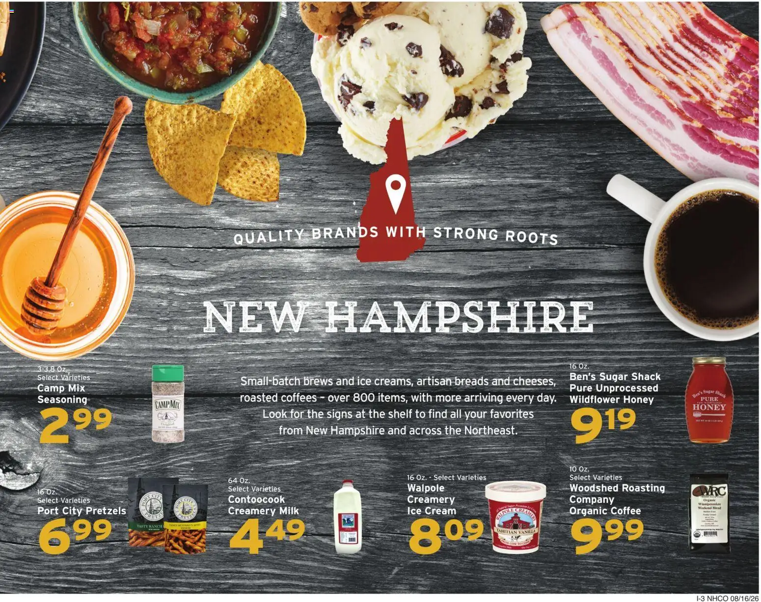 Hannaford Ad - valid from 08/16/2026 | Page: 11 | Products: Honey, Cream, Ice cream, Sugar