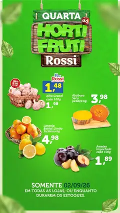 Rossi Supermercados ofertas Hortifruti - Pré-Visualização do folheto da loja Rossi Supermercados, válido de 02/09/2026