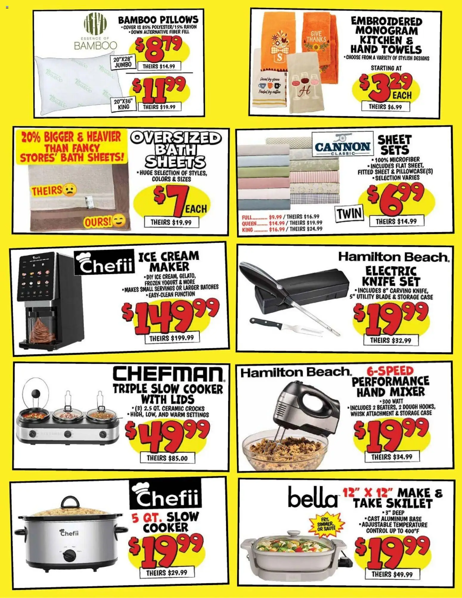 Ollie's Weekly Ad - valid from 09/18/2026 | Page: 3 | Products: Ice, Sheet, Fitted Sheet, Mixer