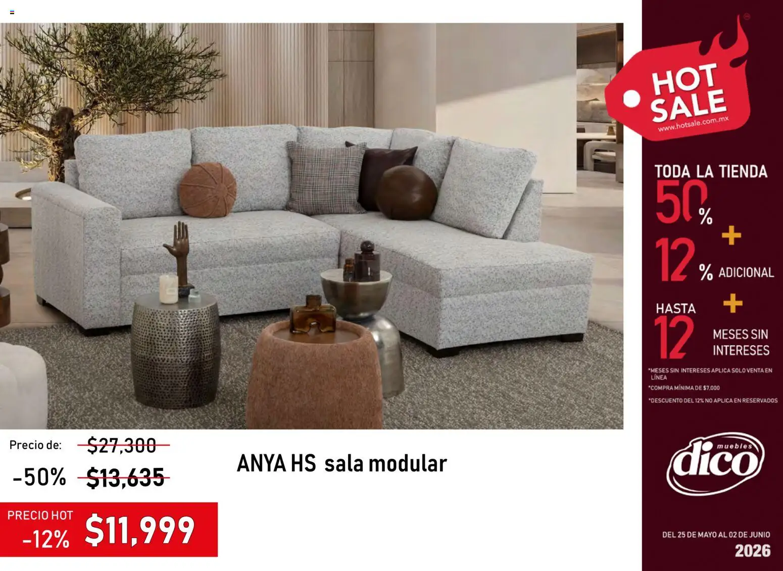 Nuevas ofertas de Muebles Dico válidas en toda la República Mexicana desde el 25.05.2026. ¡Encuentra las mejores ofertas en Muebles Dico Hot Sale! | Página: 50 | Productos: Modular