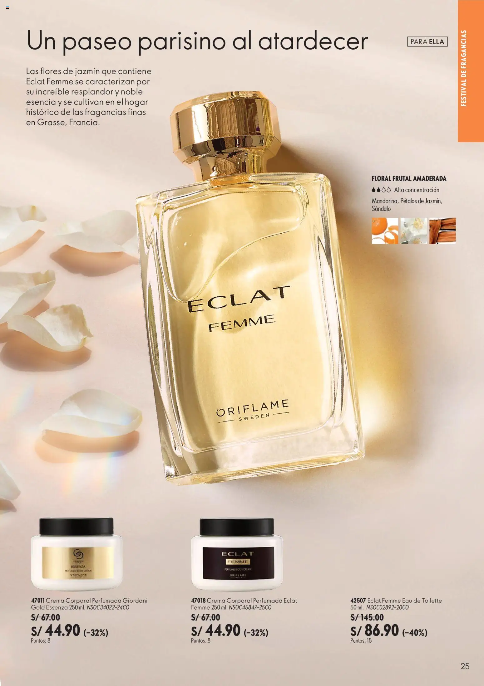 Catálogo Oriflame válido desde 22/08/2026 | Página: 25 | Productos: Crema, Flores, EAU de Toilette