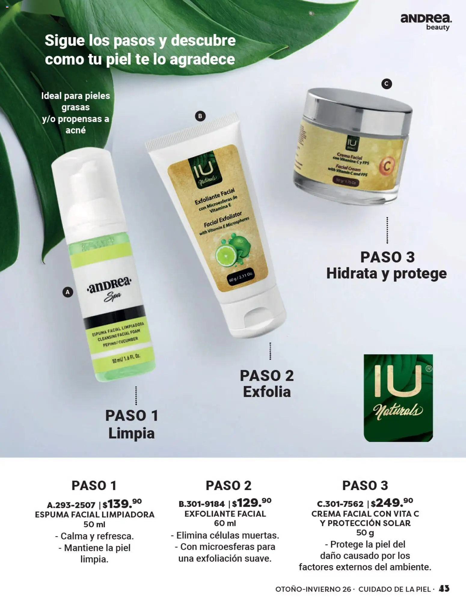 Nuevas ofertas de Andrea válidas en toda la República Mexicana desde el 23/08/2026. ¡Encuentra las mejores ofertas en Andrea catálogo Beauty! | Página: 43 | Productos: Exfoliante facial, Exfoliante, Crema facial, Té