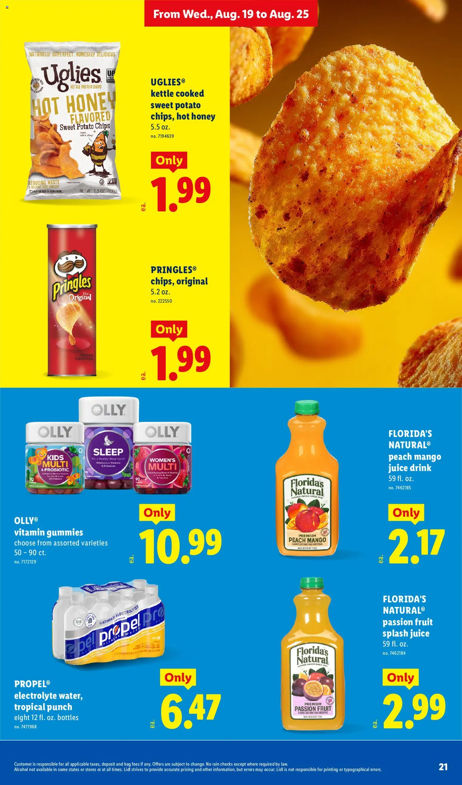 Lidl Weekly Ad - valid from 08/19/2026 | Page: 21 | Products: Chips, Mango, Peach, Kettle