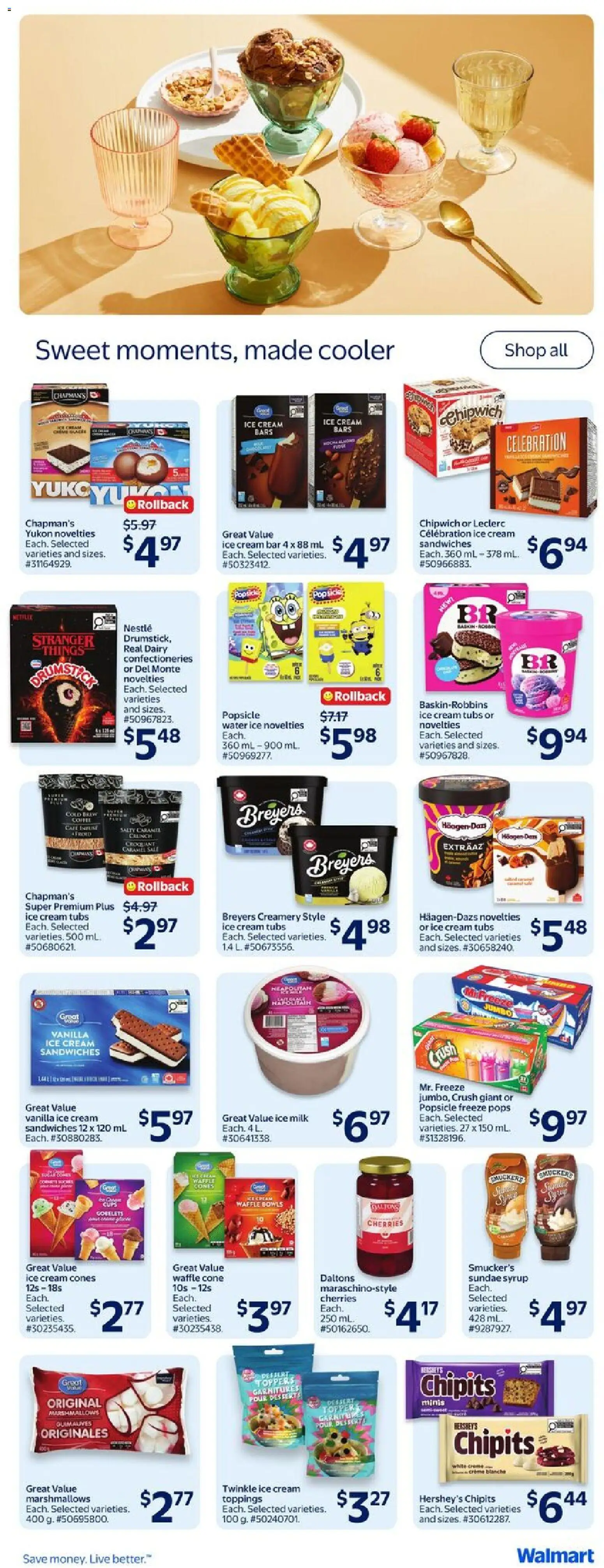 Walmart flyer valid from 07.05.2026 | Page: 14 | Products: Cream, Ice cream, Milk