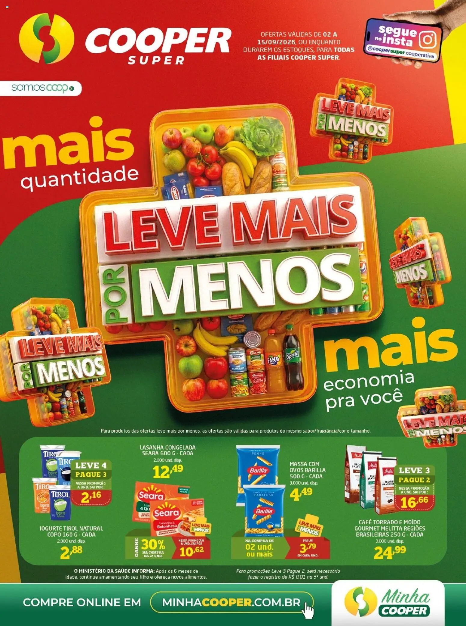 Cooper Folheto - válido de 02/09/2026 | Página: 1 | Produtos: Iogurte, Ovos, Café, Lasanha