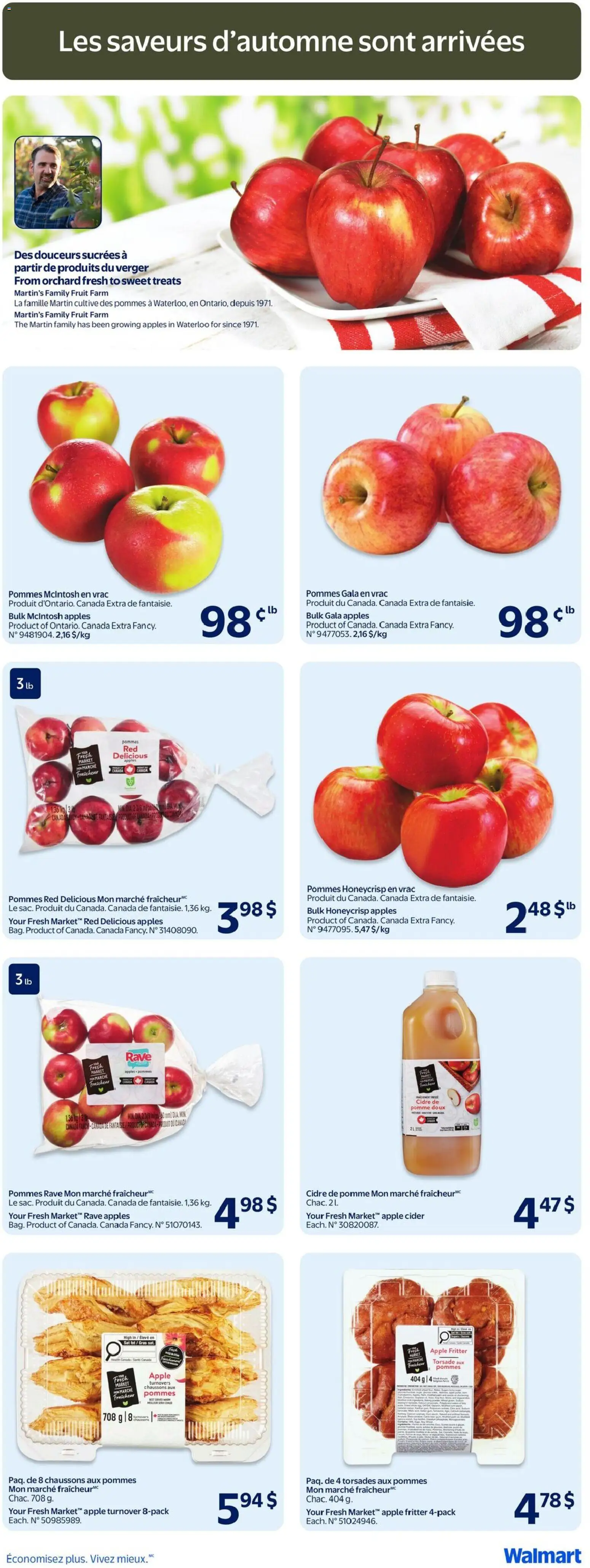 Walmart flyer valid from Oct 1, 2026 | Page: 13 | Products: Fruit, Cider, Apples