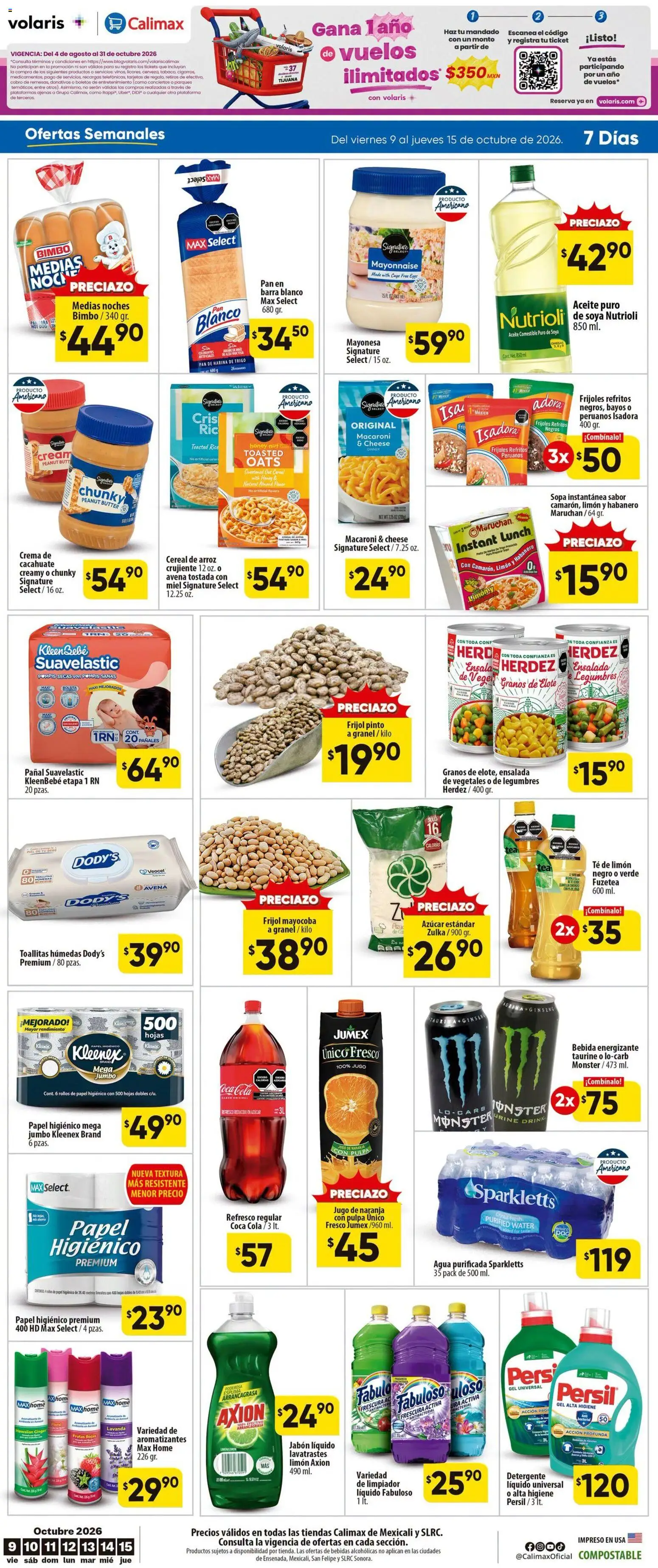 Nuevas ofertas de Calimax válidas en toda la República Mexicana desde el 09/10/2026. ¡Encuentra las mejores ofertas en Calimax folleto Mexicali y SLRC! | Página: 4