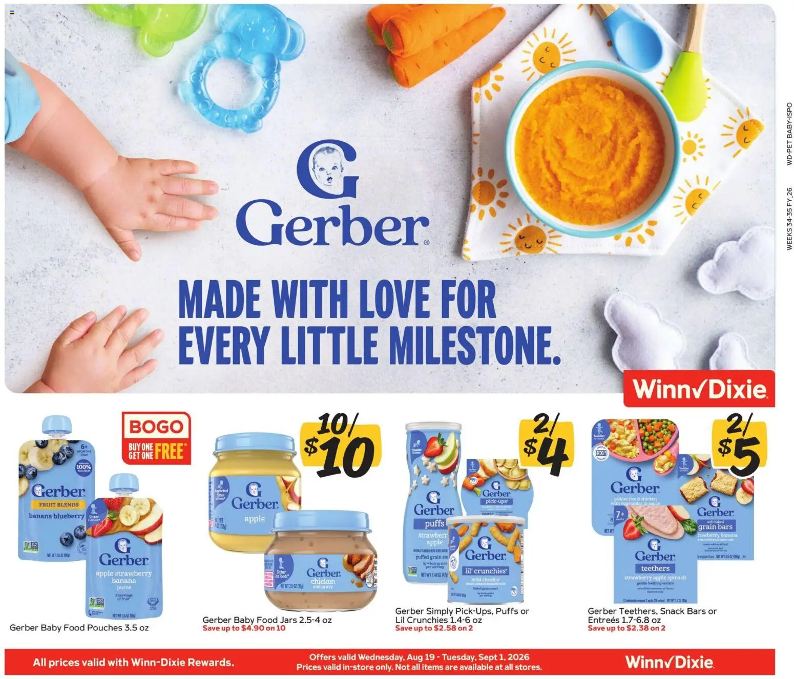 Winn Dixie In-Store Flyer - valid from 08/19/2026 | Page: 6 | Products: Chicken, Baby food, Vegetables, Fruit