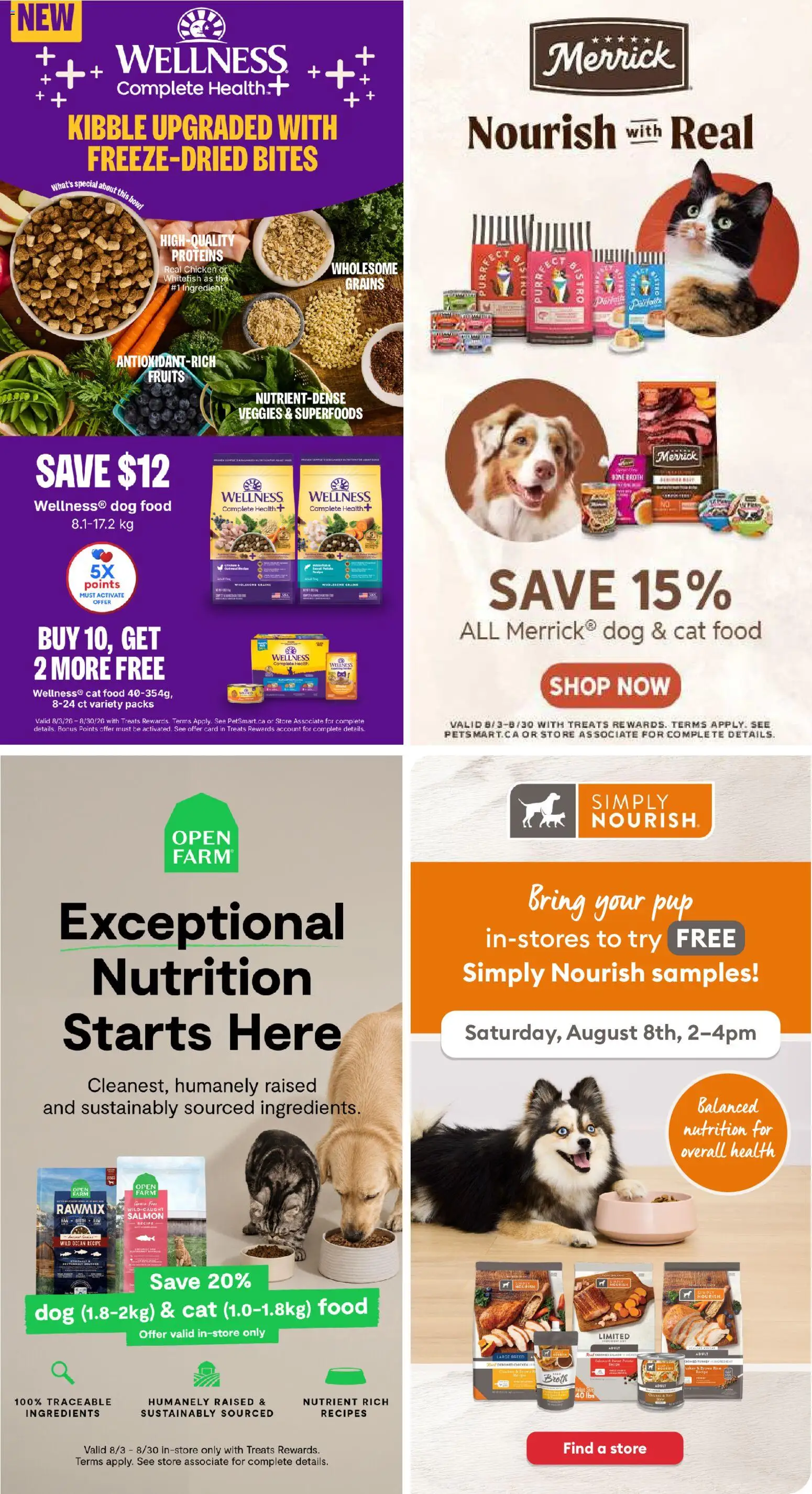 Petsmart flyer valid from Aug 10, 2026 | Page: 6 | Products: Rice, Salmon, Chicken, Ingredients