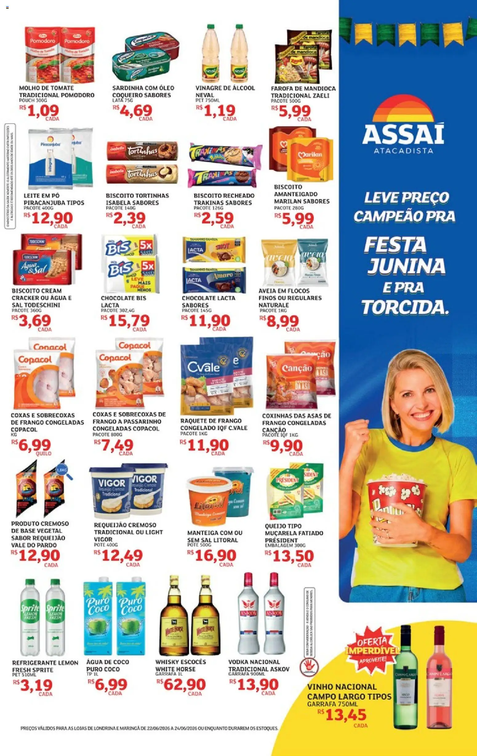 Assaí Atacadista Folheto - válido de 21/06/2026 | Página: 3 | Produtos: Manteiga, Base, Farofa, Leite em pó