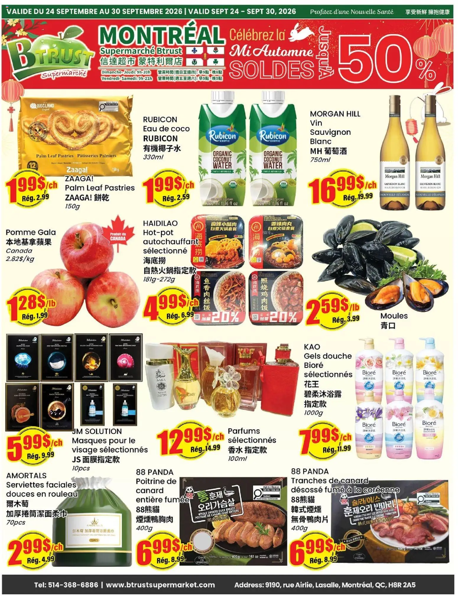 Btrust Supermarket flyer valid from Sep 24, 2026 | Page: 1 | Products: Coconut, Water, Sugar, Duck