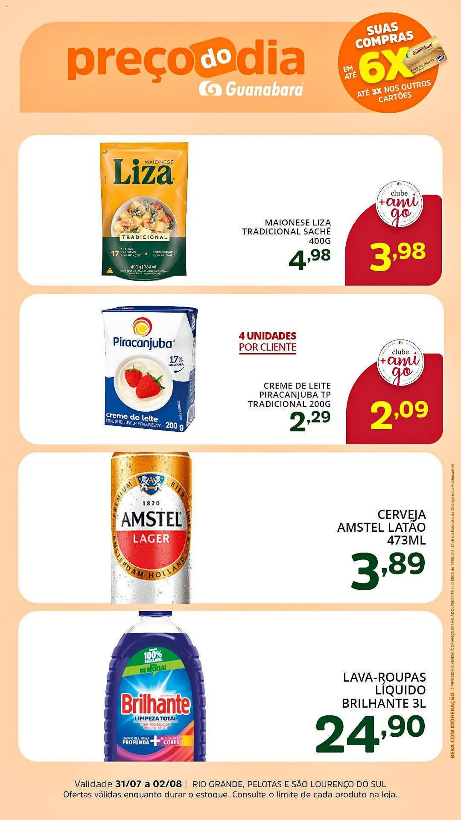 Supermercado Guanabara Folheto - válido de 31/07/2026 | Página: 2 | Produtos: Leite, Creme, Creme de leite, Maionese