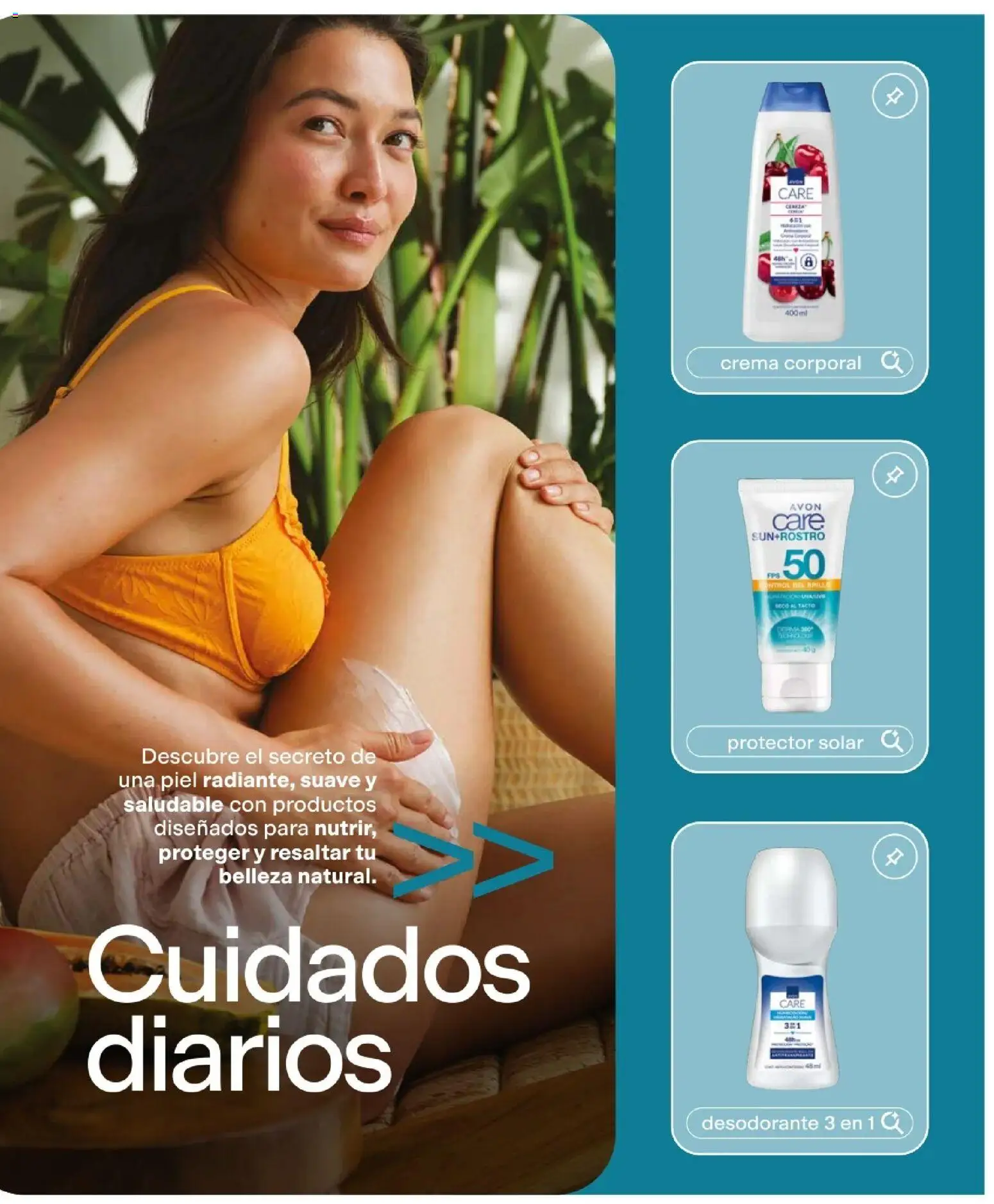 Catálogo Avon válido desde 11/08/2026 | Página: 129 | Productos: Protector solar, Desodorante, Crema