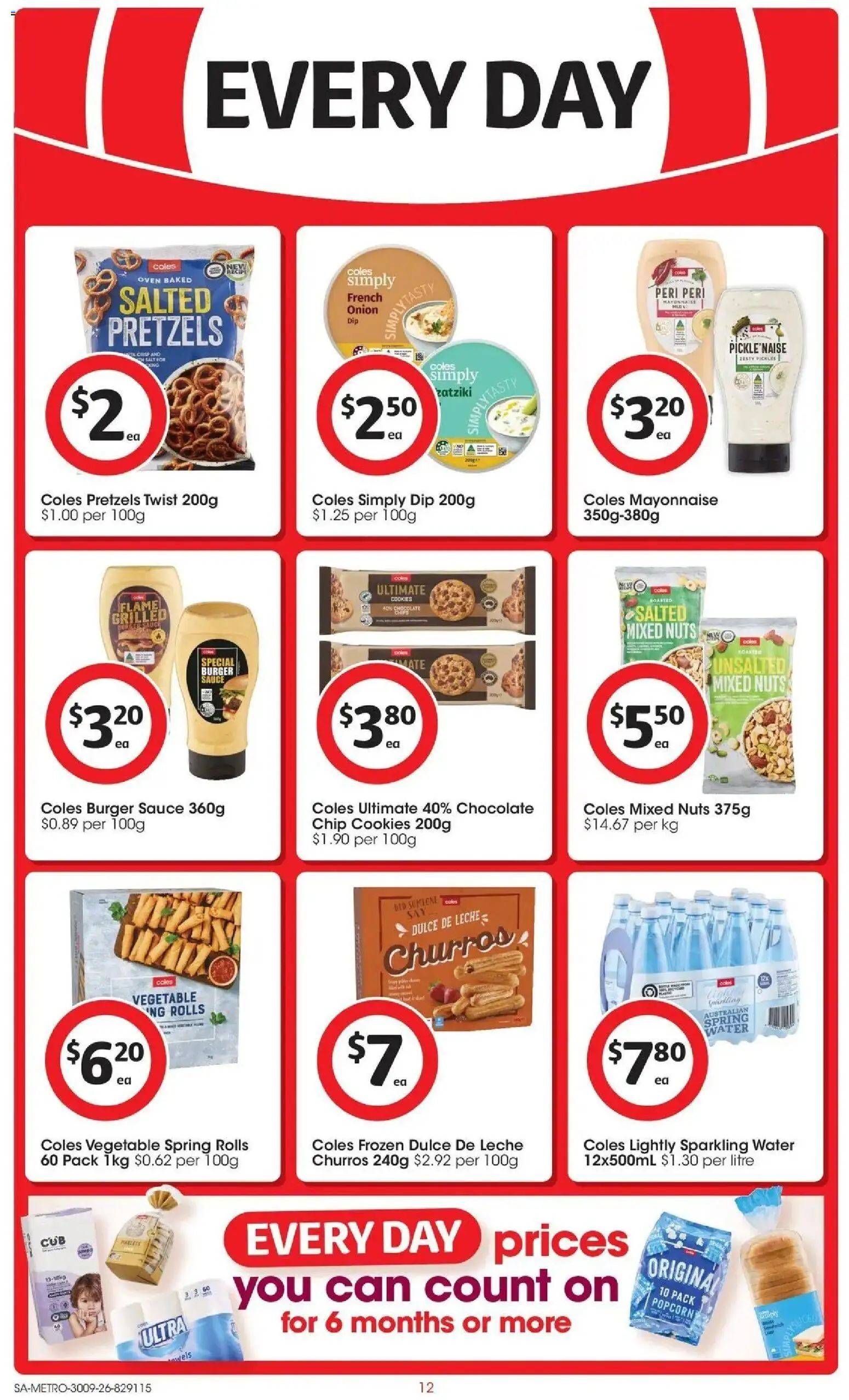 Coles catalogue - valid from 30/09/2026 | Page: 12 | Products: Chocolate, Pretzels, Water, Sauce