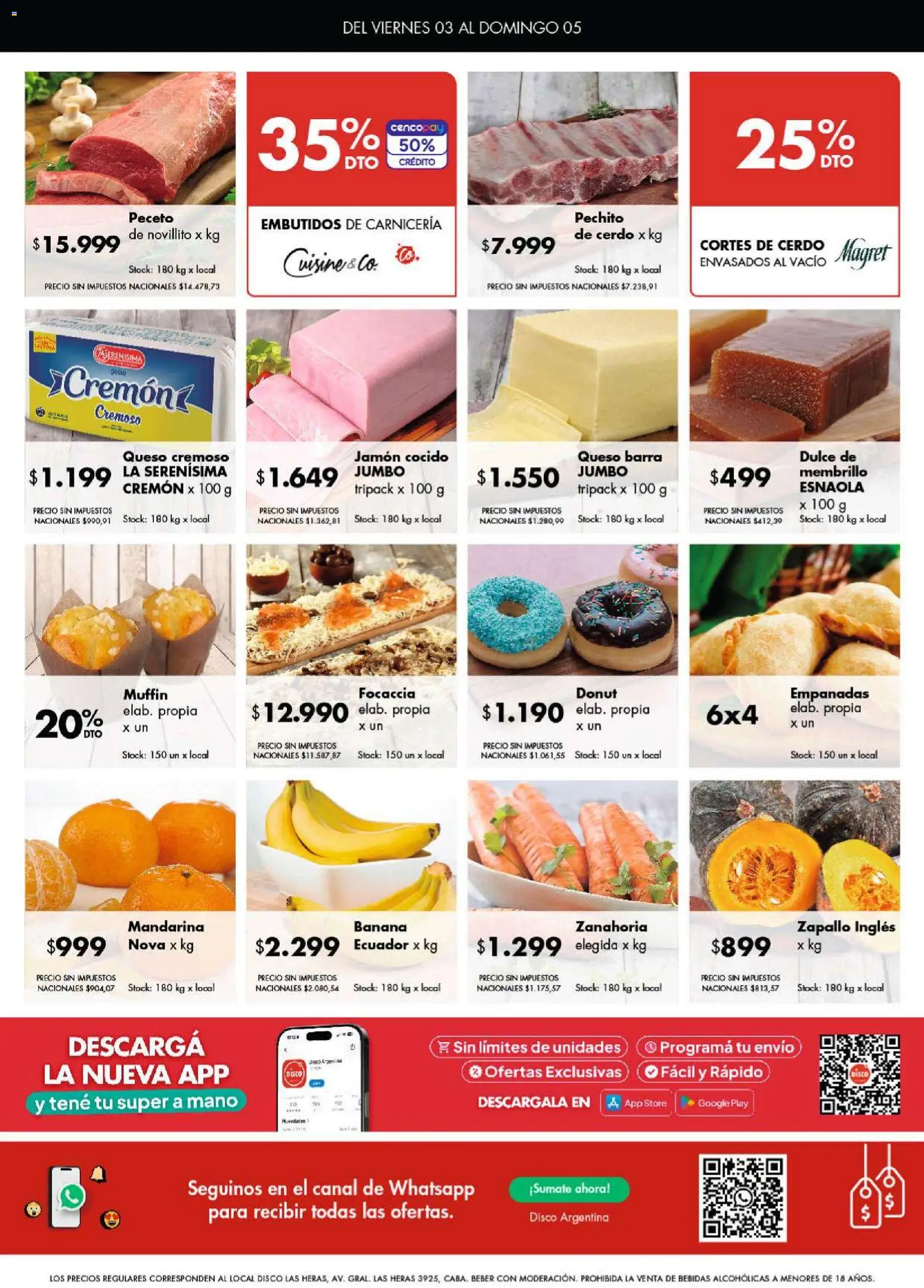 Disco - Córdoba │ válido desde el 03/07/2026 | Página: 8 | Productos: Banana, Jamón cocido, Jamón, Cerdo