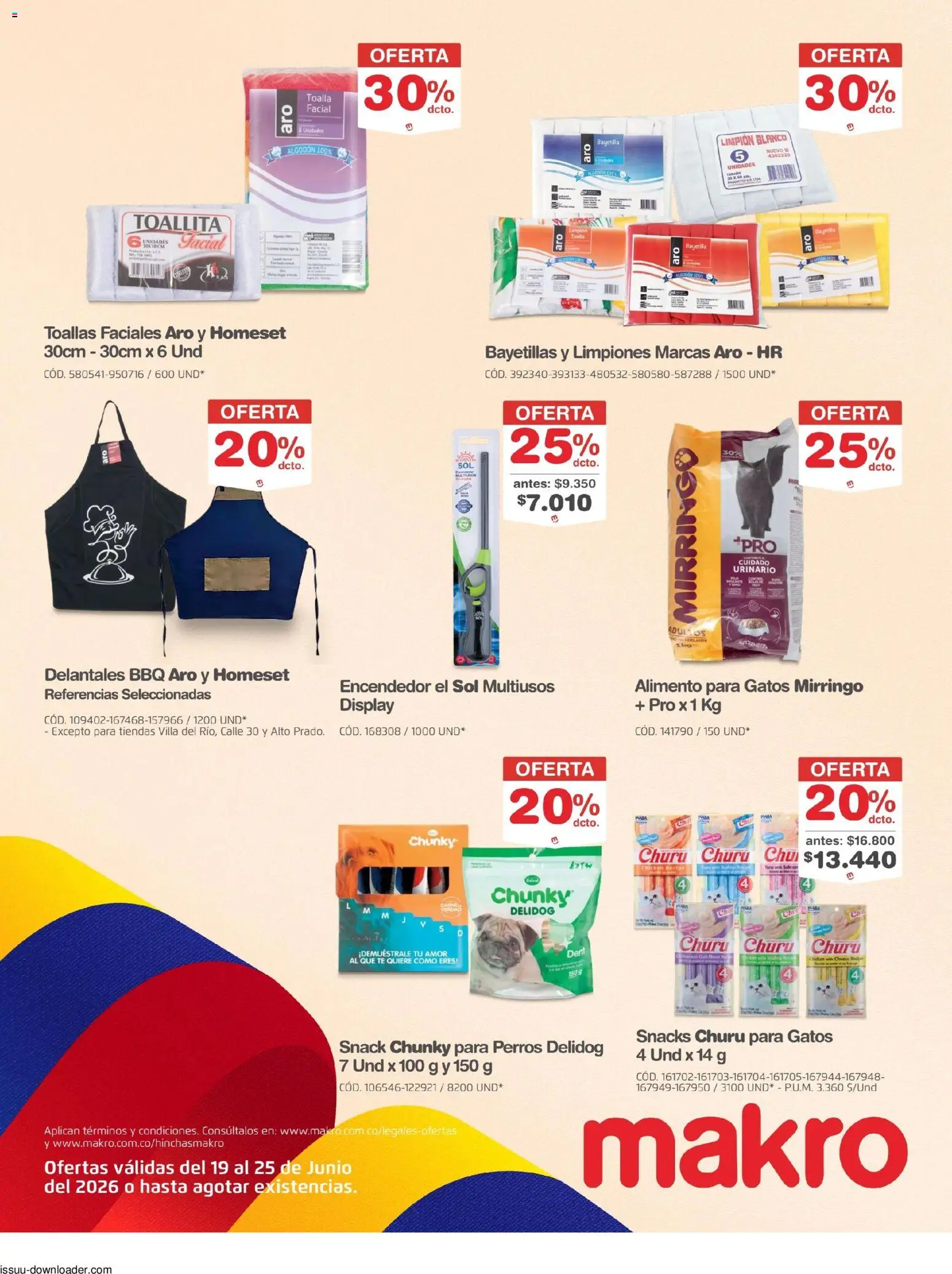 Makro revista - valida desde el 19/06/2026 | Página: 39 | Productos: Té, Limpión, Toalla, Encendedor