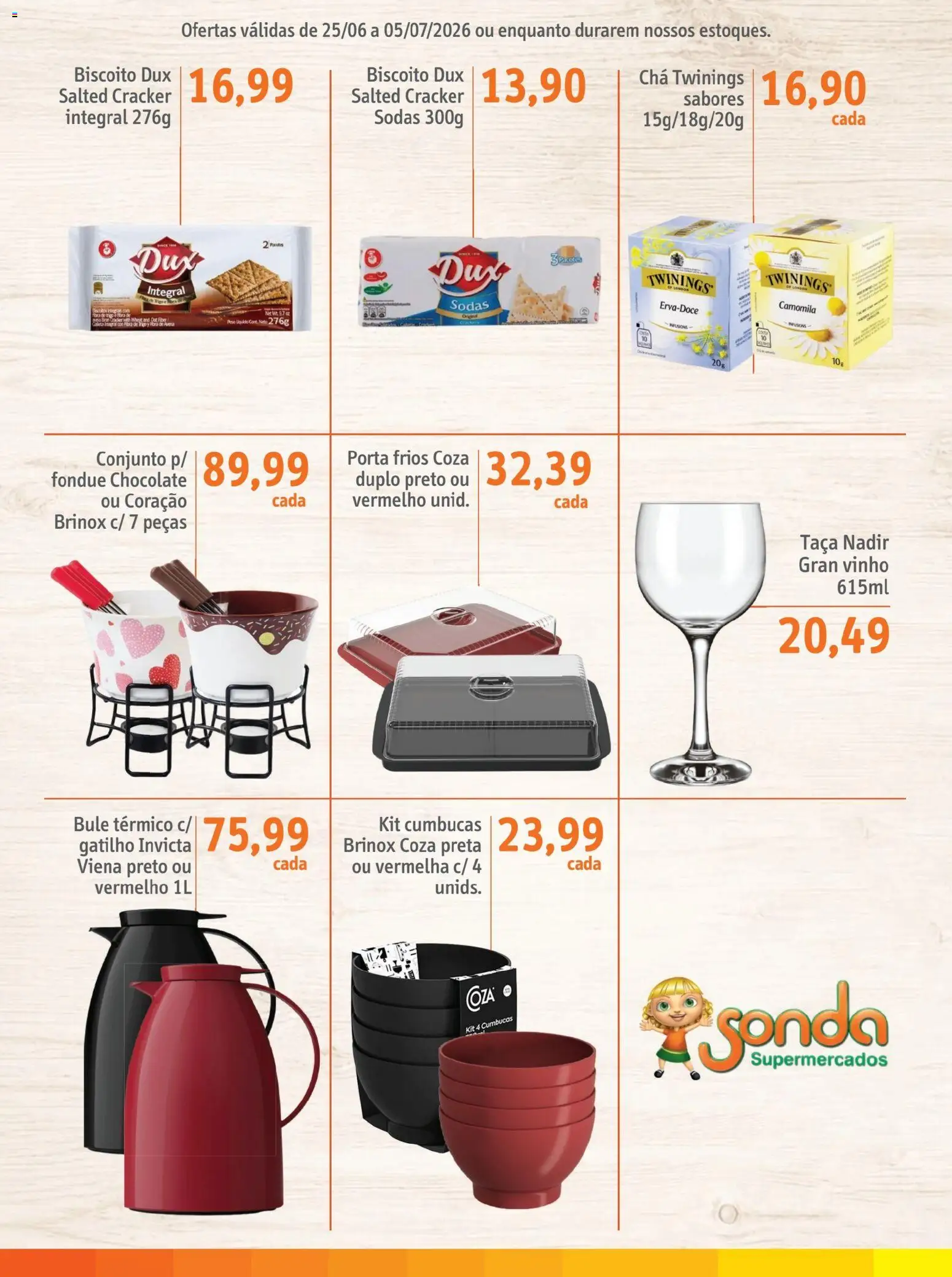 Sonda Folheto - válido de 25/06/2026 | Página: 7 | Produtos: Biscoito, Porta, Vinho, Chá